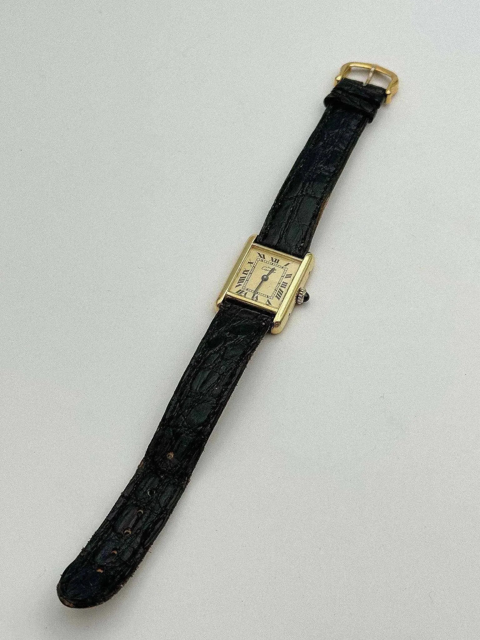 Cartier - Tank Must Sm Vermeil Cadran or - 1980s - Atelier Victor - Vintage  Shop