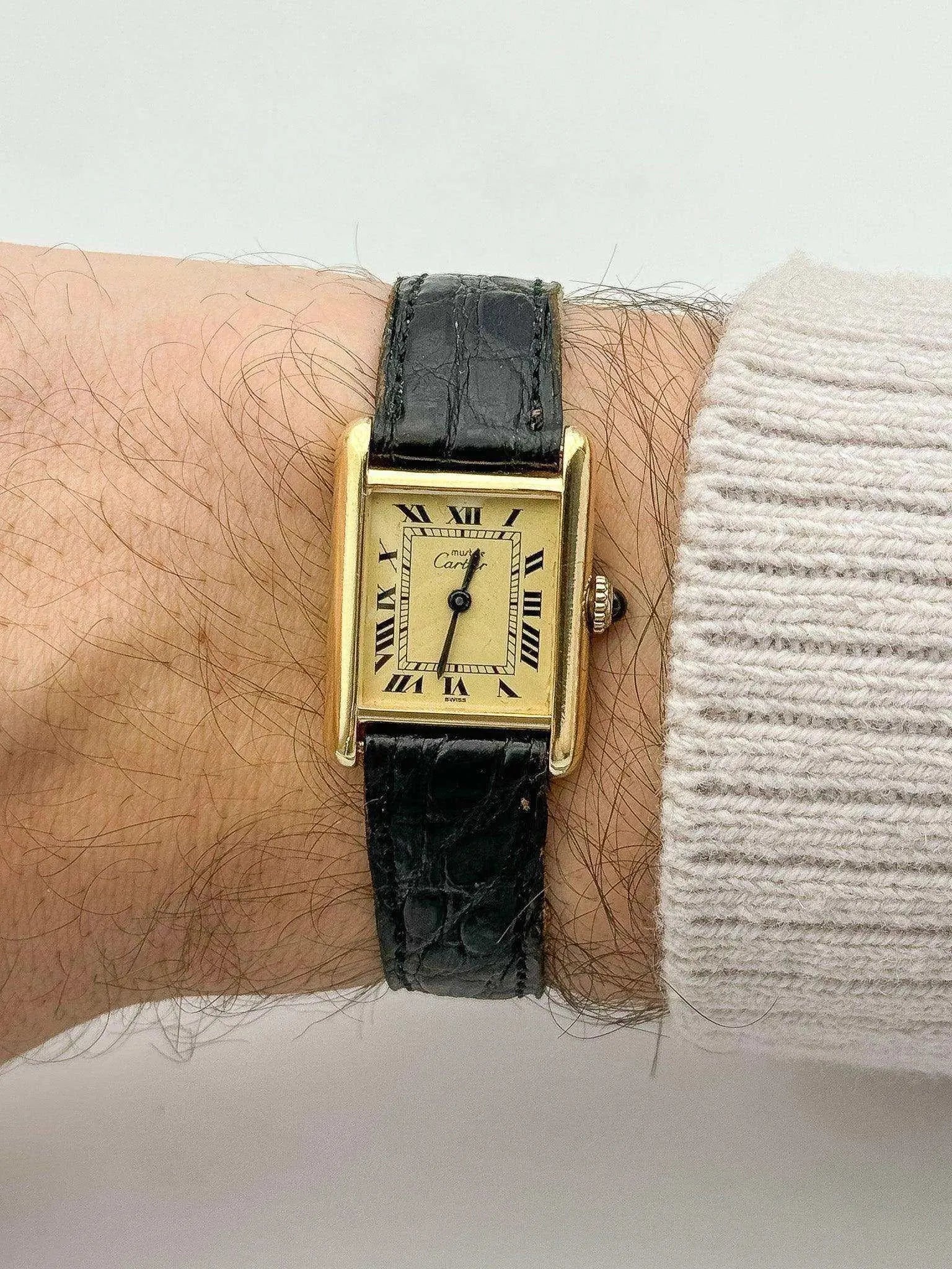Cartier - Tank Must Sm Vermeil Cadran or - 1980s - Atelier Victor - Vintage  Shop