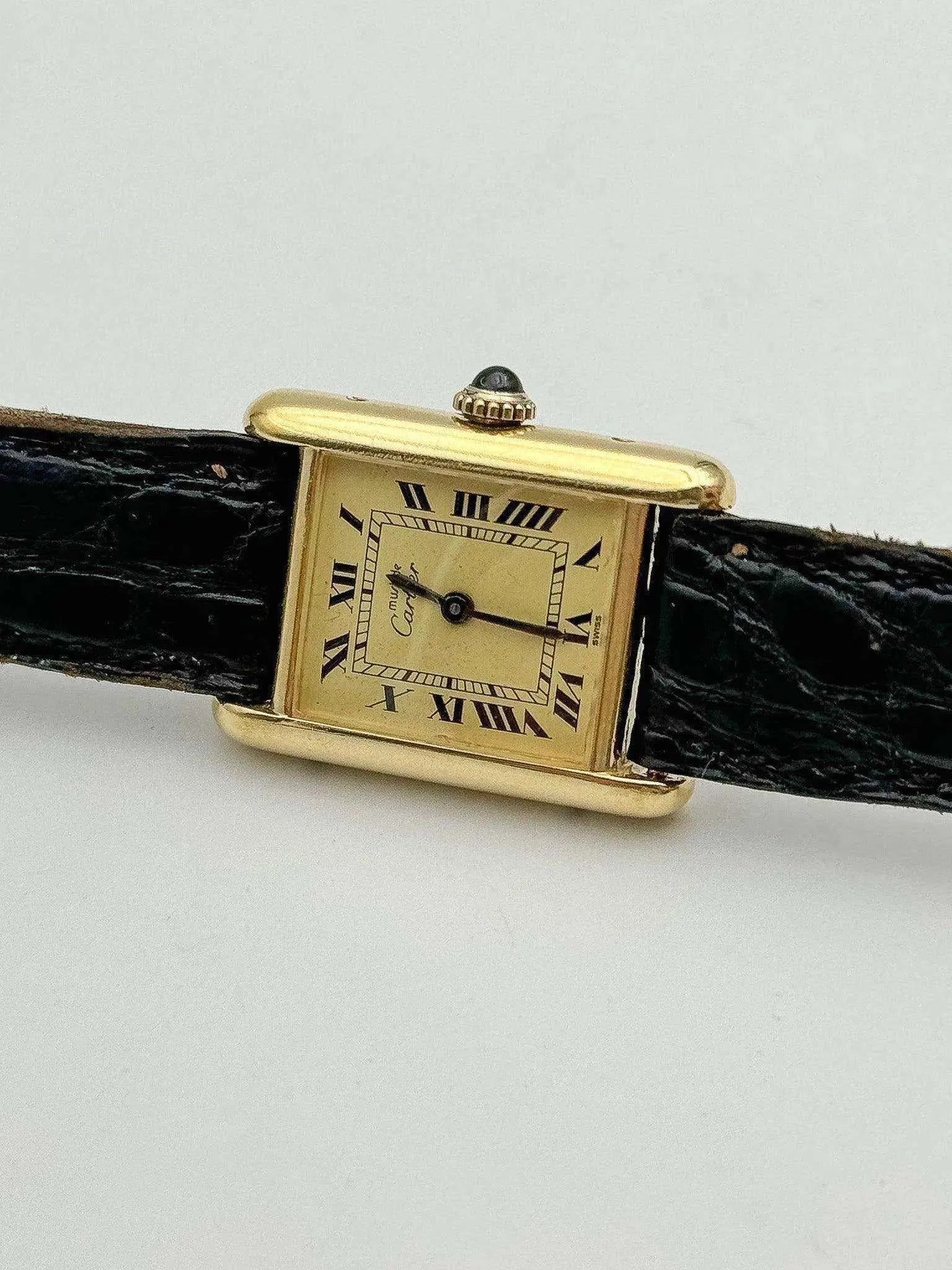 Cartier - Tank Must Sm Vermeil Cadran or - 1980s - Atelier Victor - Vintage  Shop