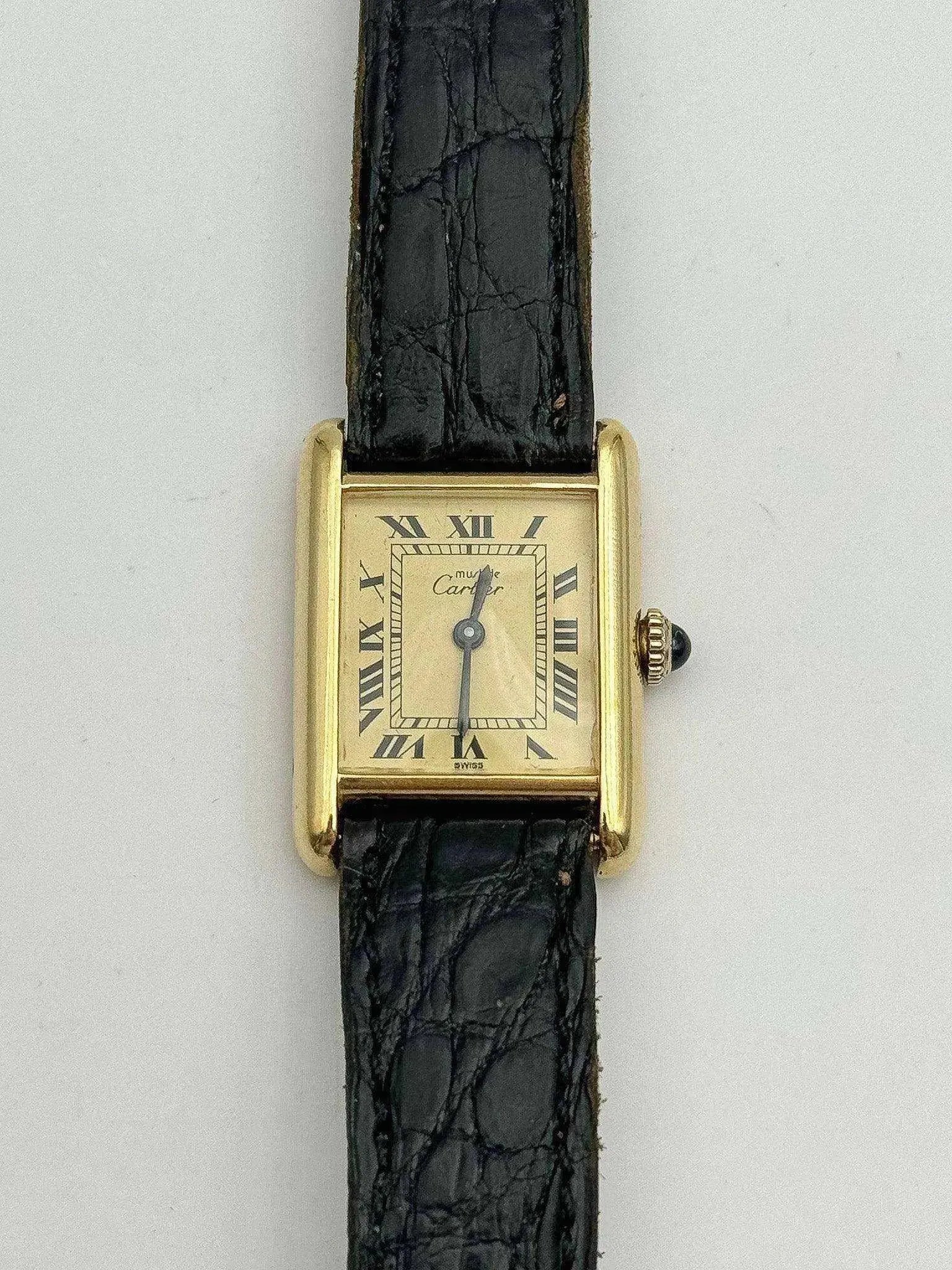 Cartier - Tank Must Sm Vermeil Cadran or - 1980s - Atelier Victor - Vintage  Shop