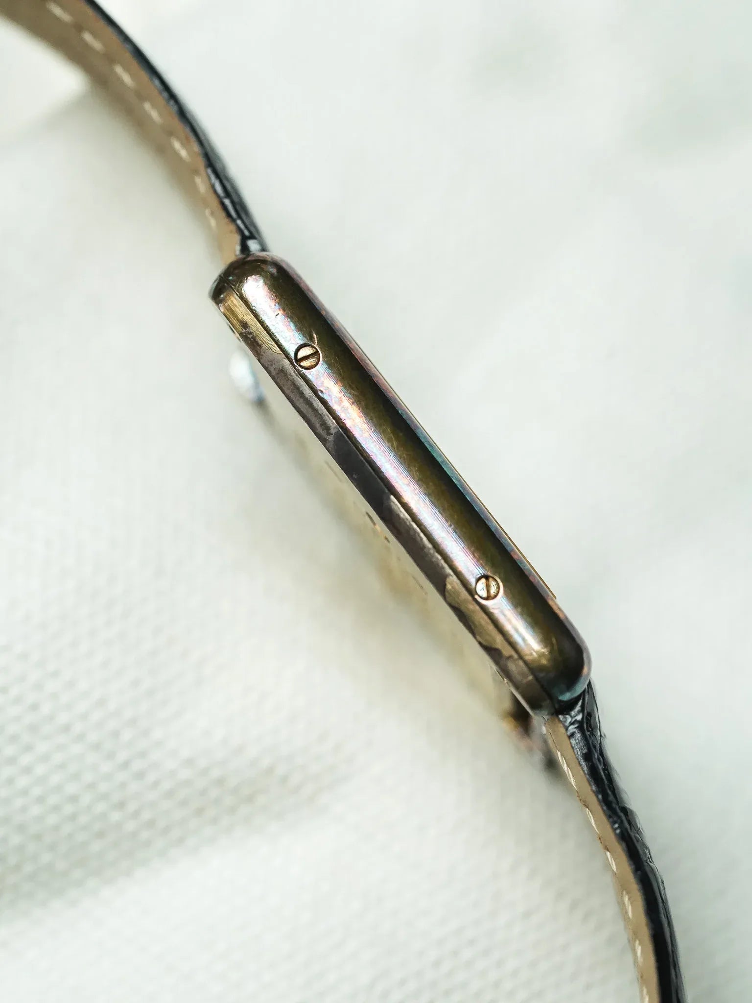 Cartier - Tank Must Vermeil 590005 Medium Opaline Patine Bleu Pétrole - 1980s - Atelier Victor