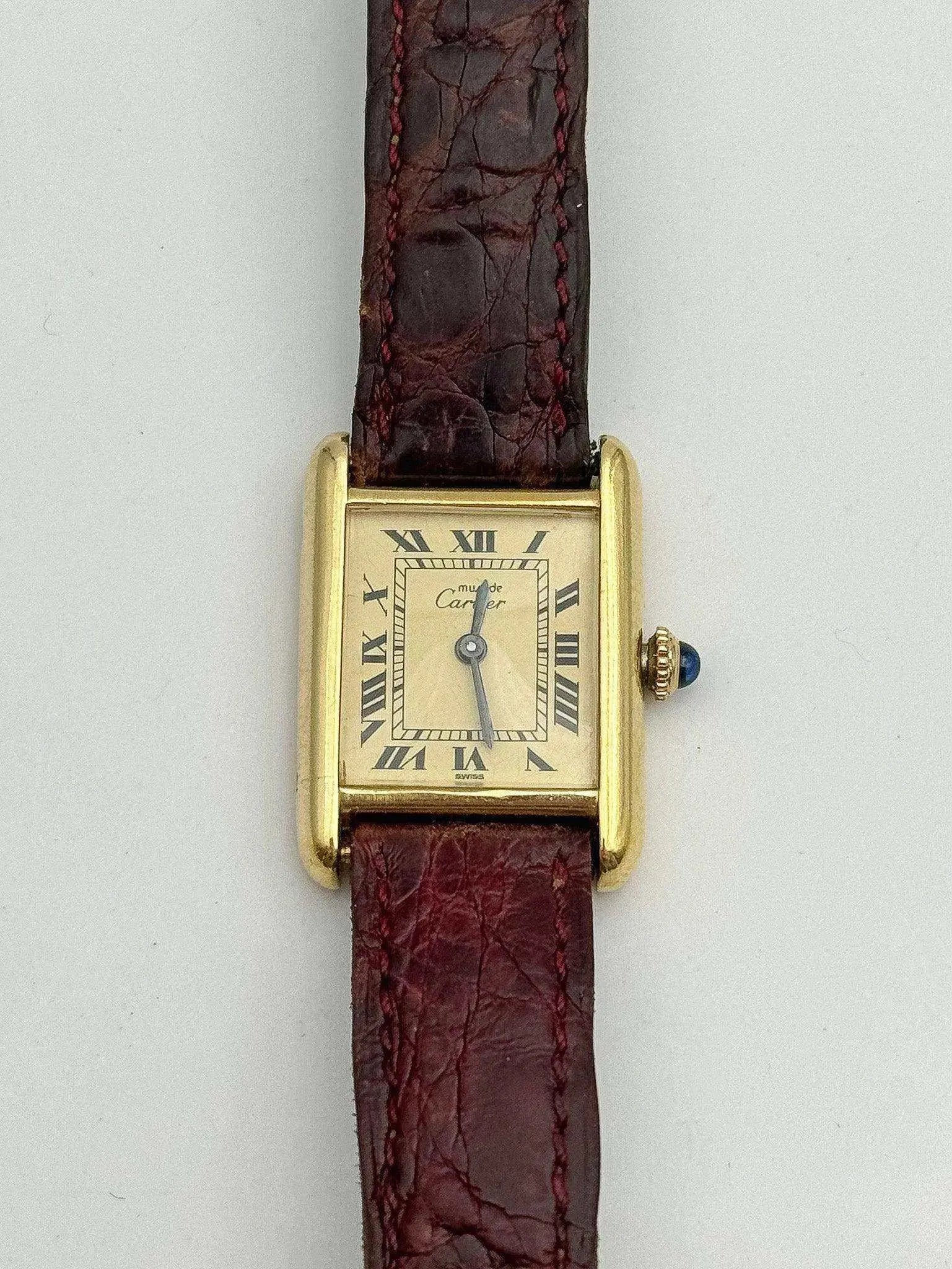Cartier - Tank Must Vermeil Boucle ardillon Cadran or - 1980s - Atelier Victor - Vintage  Shop