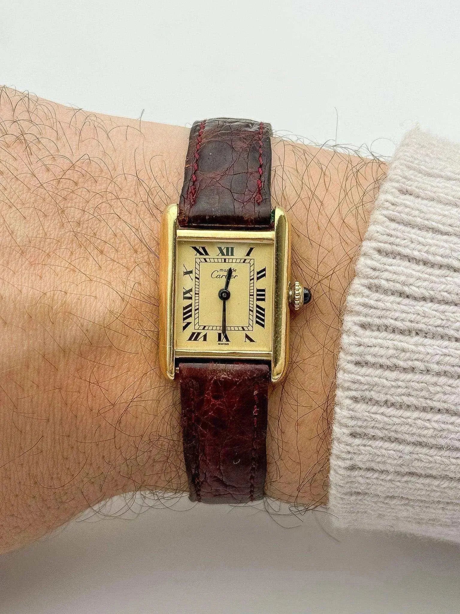Cartier - Tank Must Vermeil Boucle ardillon Cadran or - 1980s - Atelier Victor - Vintage  Shop