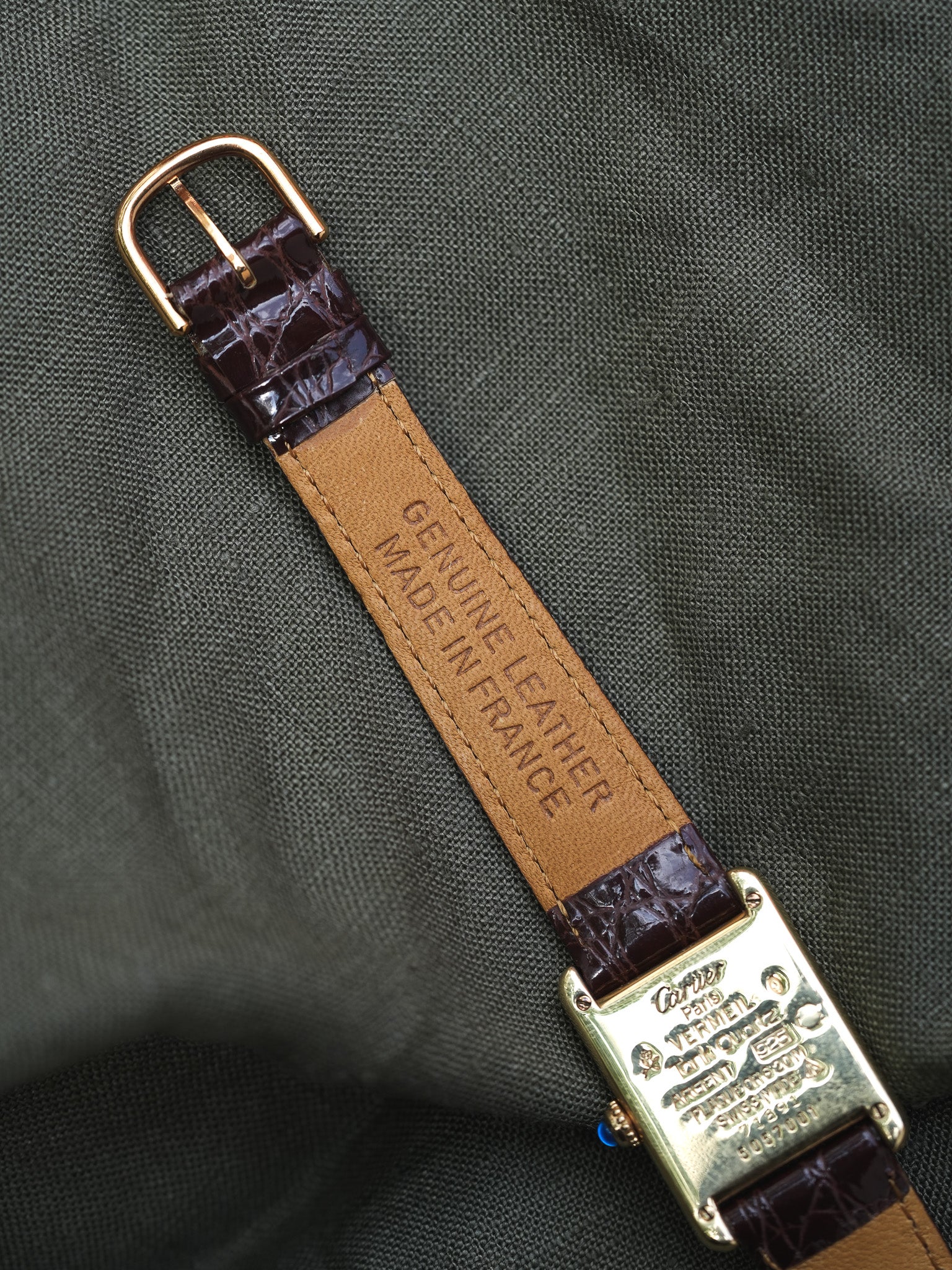 Cartier - Tank Must Vermeil Cadran Jaune Patine Petit modèle quartz - 1980s - Atelier Victor - Vintage  Shop