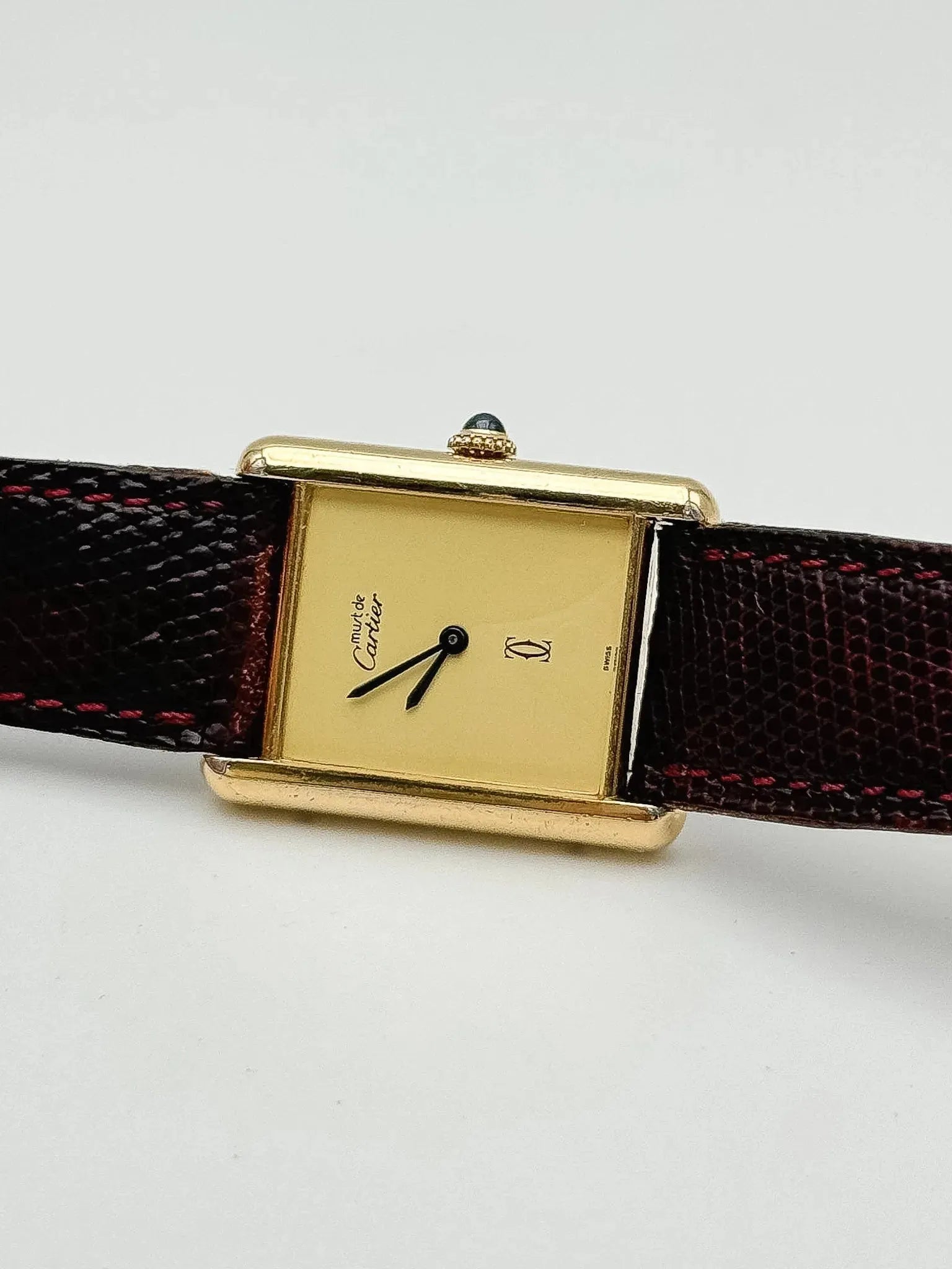 Cartier - Tank Must Vermeil Cadran Lemon - Boite & Papier - 1981 - Atelier Victor Paris - Vintage Watch Shop Dubai