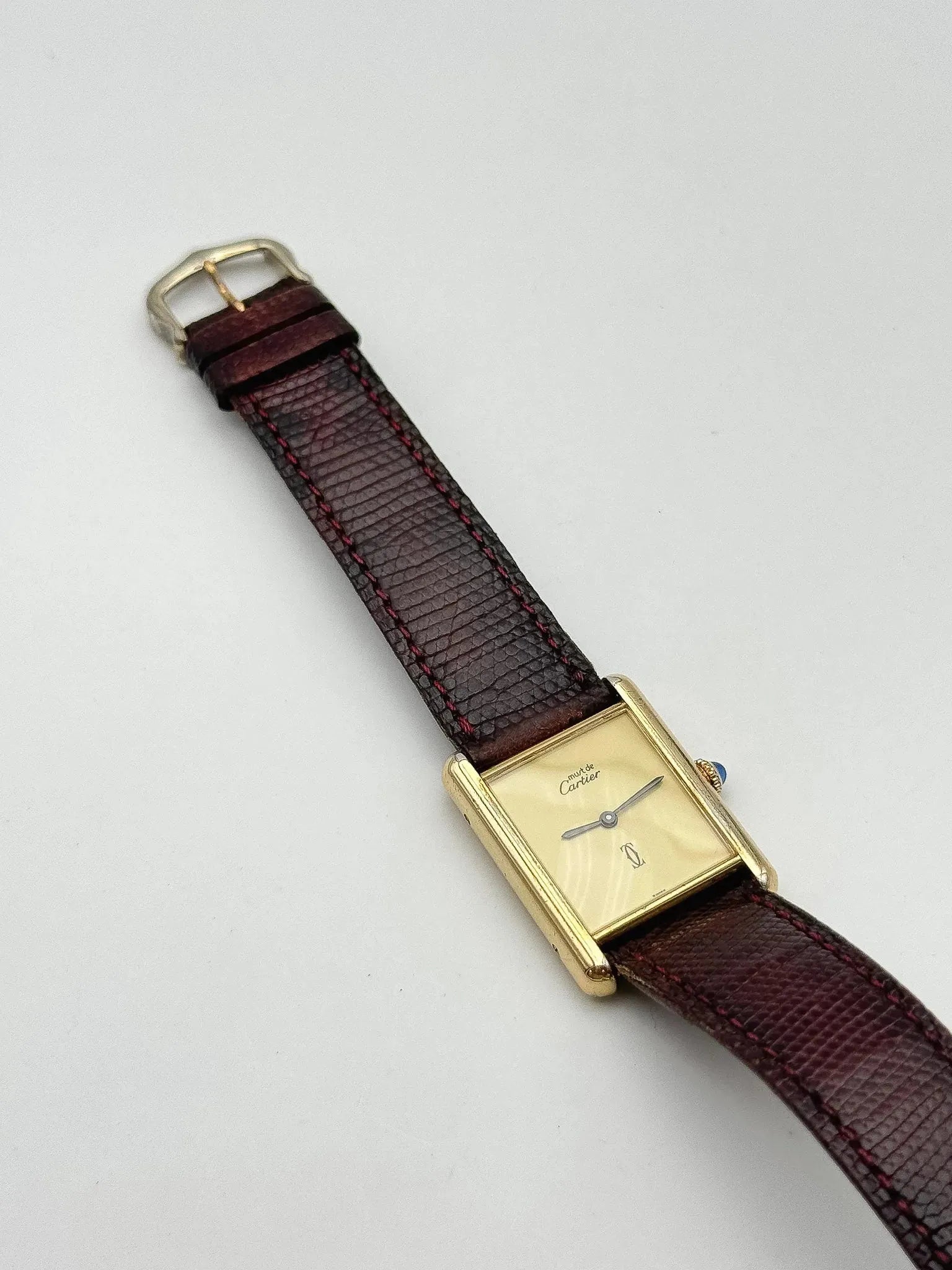 Cartier - Tank Must Vermeil Cadran Lemon - Boite & Papier - 1981 - Atelier Victor Paris - Vintage Watch Shop Dubai