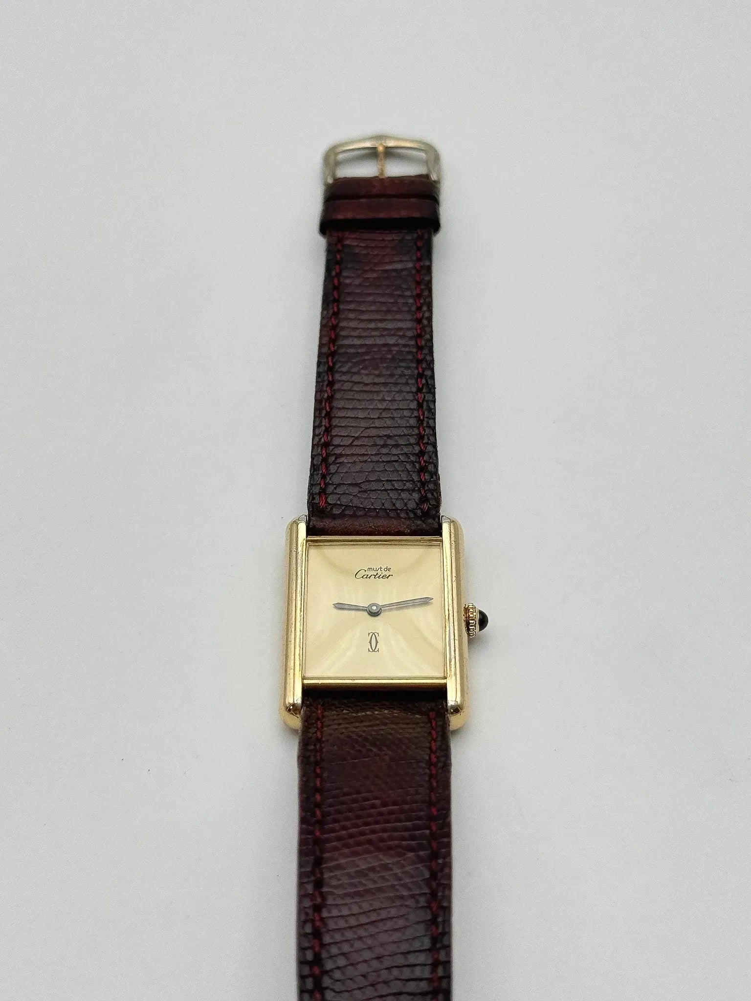 Cartier - Tank Must Vermeil Cadran Lemon - Boite & Papier - 1981 - Atelier Victor Paris - Vintage Watch Shop Dubai