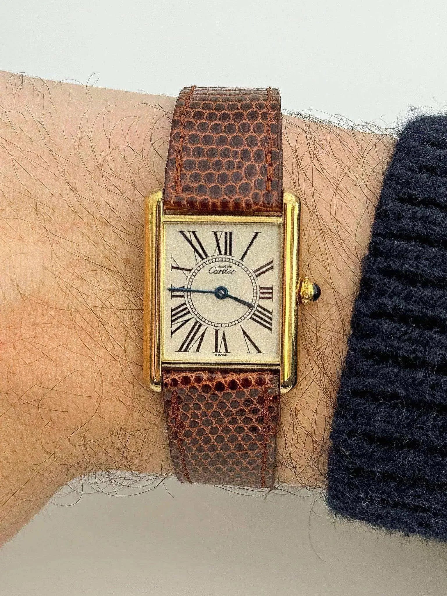 Cartier - Tank Must Vermeil Cadran Opalan - 1980s - Atelier Victor Paris - Vintage Watch Shop Dubai