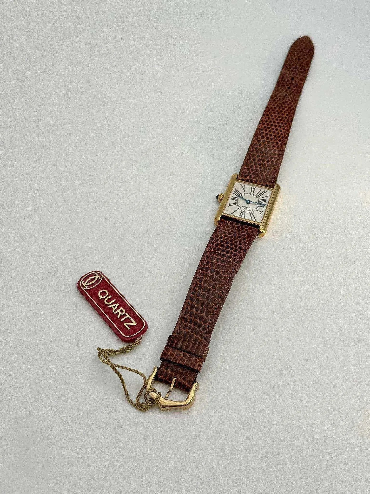Cartier - Tank Must Vermeil Cadran Opalan - 1980s - Atelier Victor Paris - Vintage Watch Shop Dubai