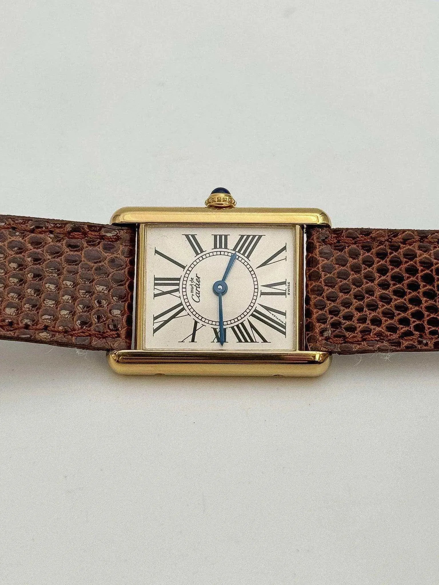 Cartier - Tank Must Vermeil Cadran Opalan - 1980s - Atelier Victor Paris - Vintage Watch Shop Dubai
