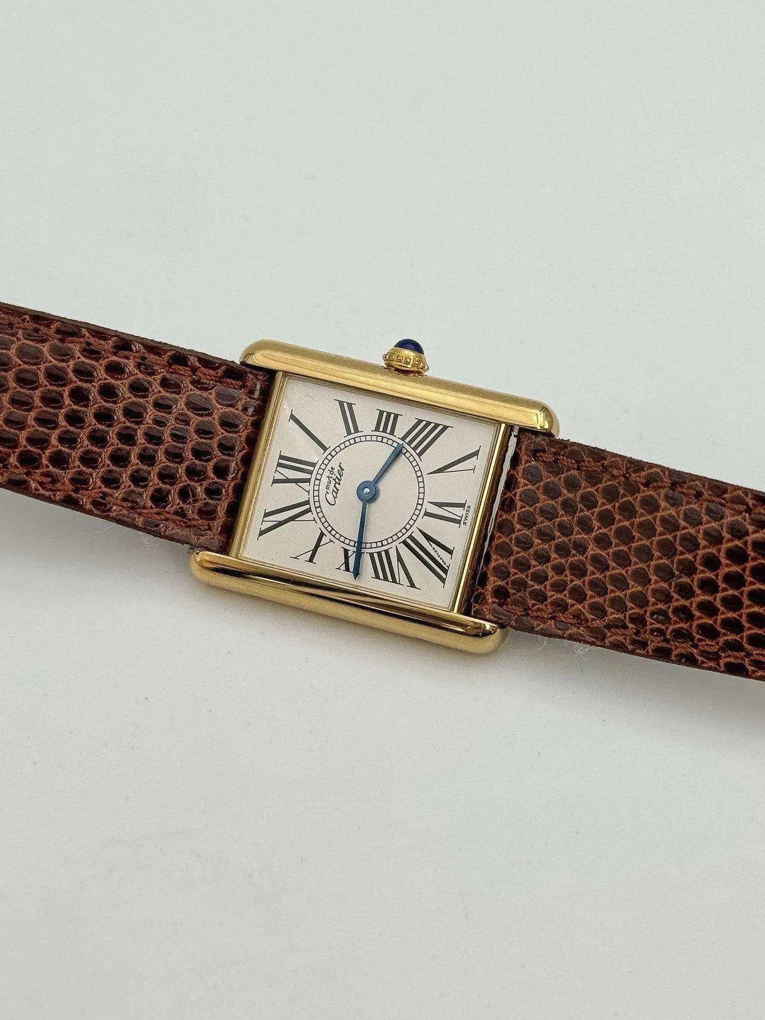 Cartier - Tank Must Vermeil Cadran Opalan - 1980s - Atelier Victor Paris - Vintage Watch Shop Dubai