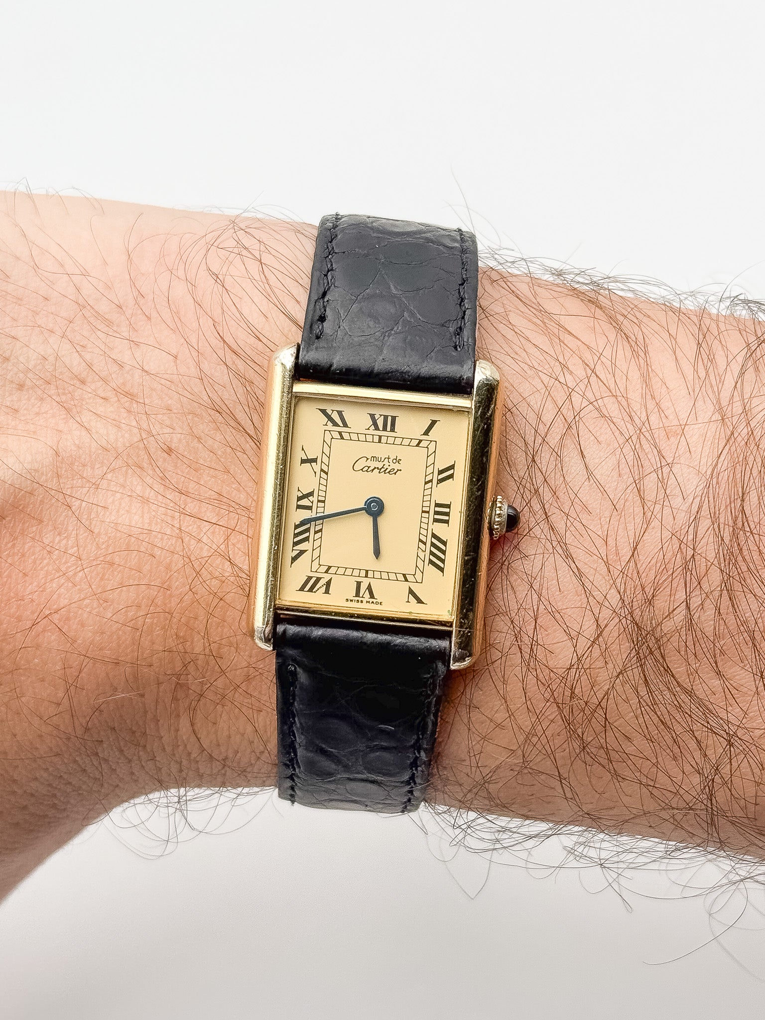 Cartier - Tank Must Vermeil Cadran Romain - 1980s - Atelier Victor Paris - Vintage Watch Shop Dubai