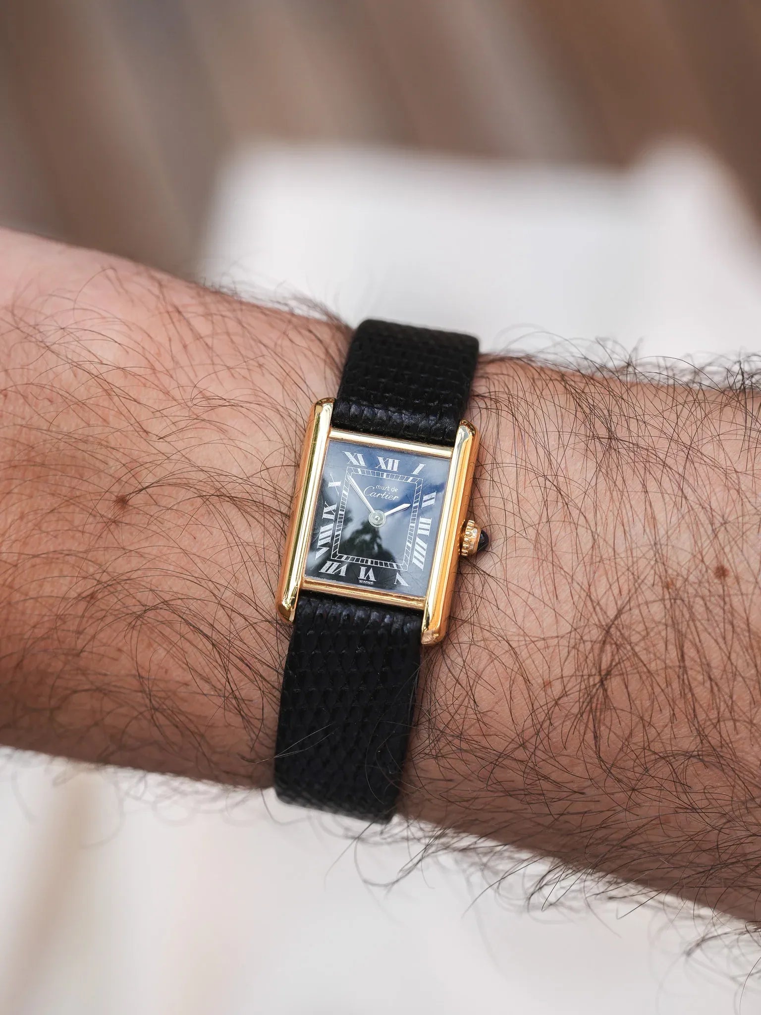 Cartier - Tank SM Must Vermeil Noir Spider - 1980s - Atelier Victor