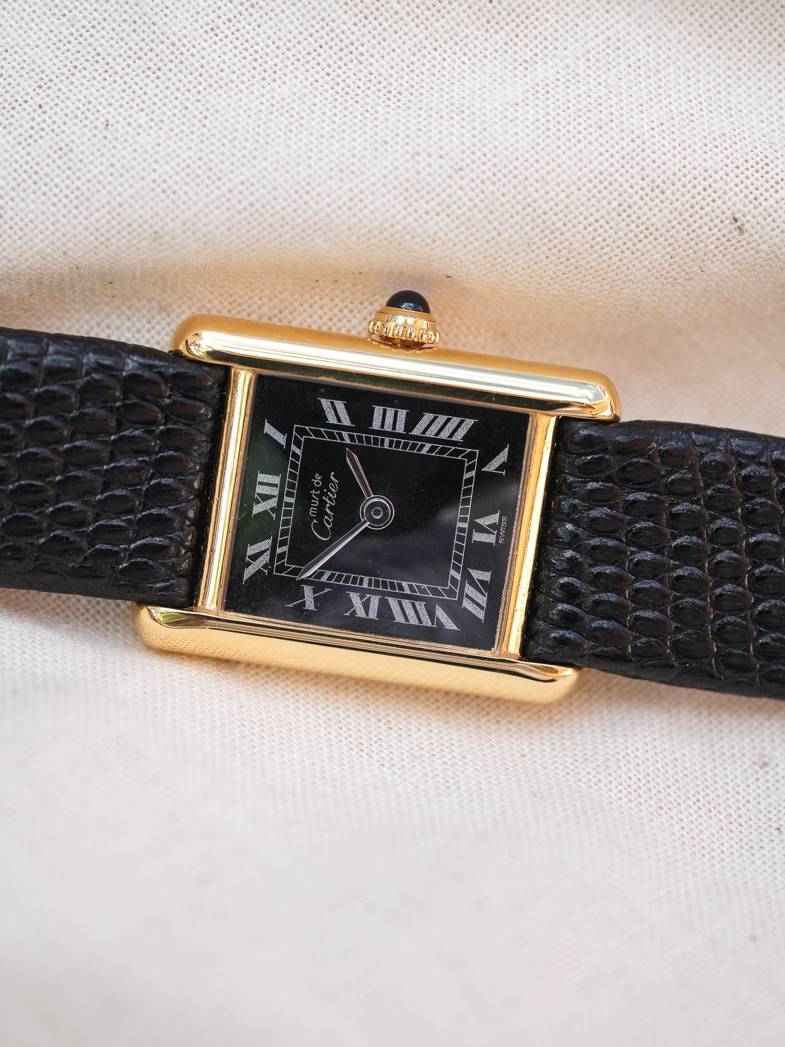 Cartier - Tank SM Must Vermeil Noir Spider - 1980s - Atelier Victor - Vintage  Shop