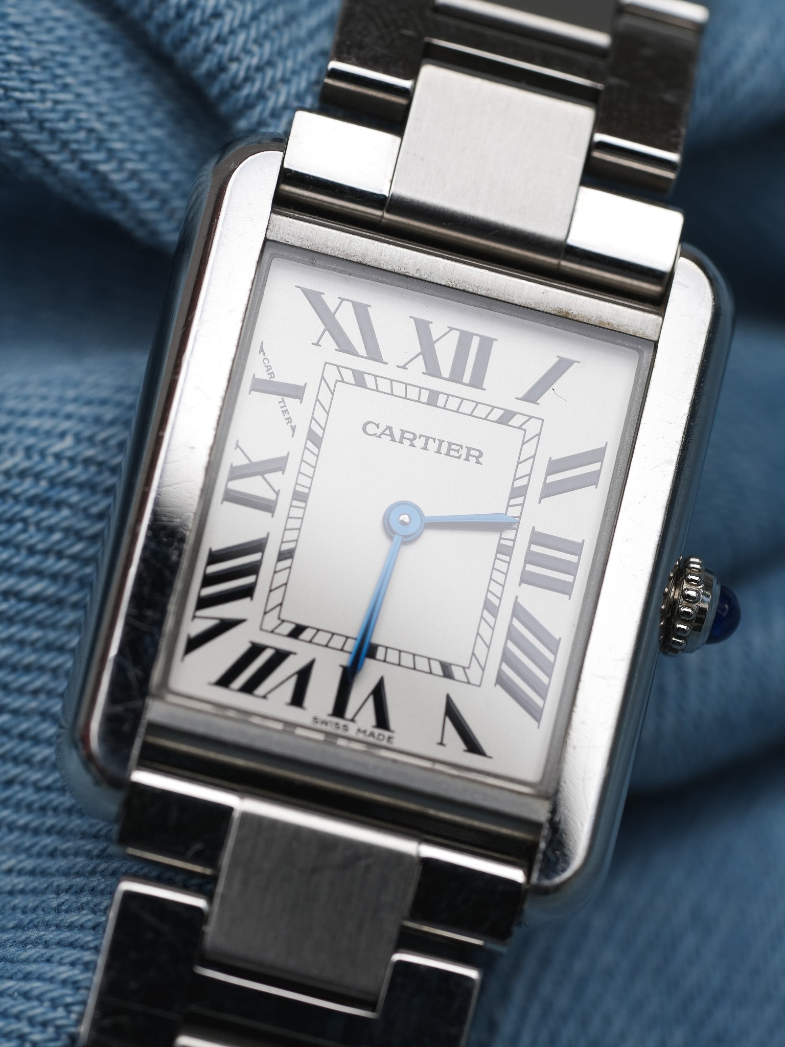 Cartier - Tank Solo 3170 bracelet acier unisexe - 2010s - Atelier Victor - Vintage  Shop
