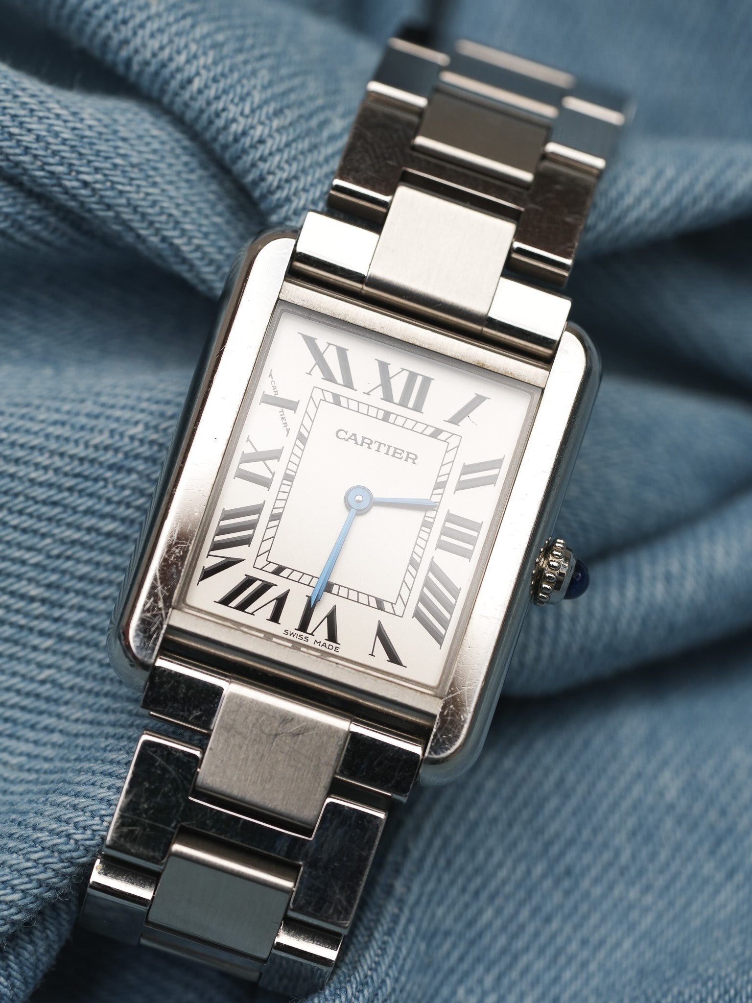 Cartier - Tank Solo 3170 bracelet acier unisexe - 2010s - Atelier Victor - Vintage  Shop