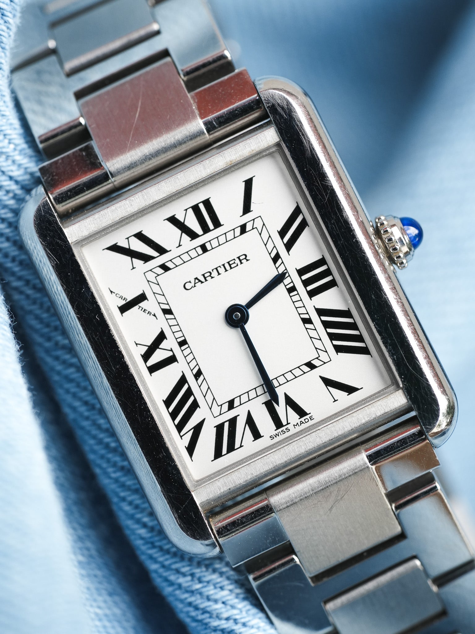 Cartier - Tank Solo 3170 bracelet acier unisexe - 2010s - Atelier Victor - Vintage  Shop