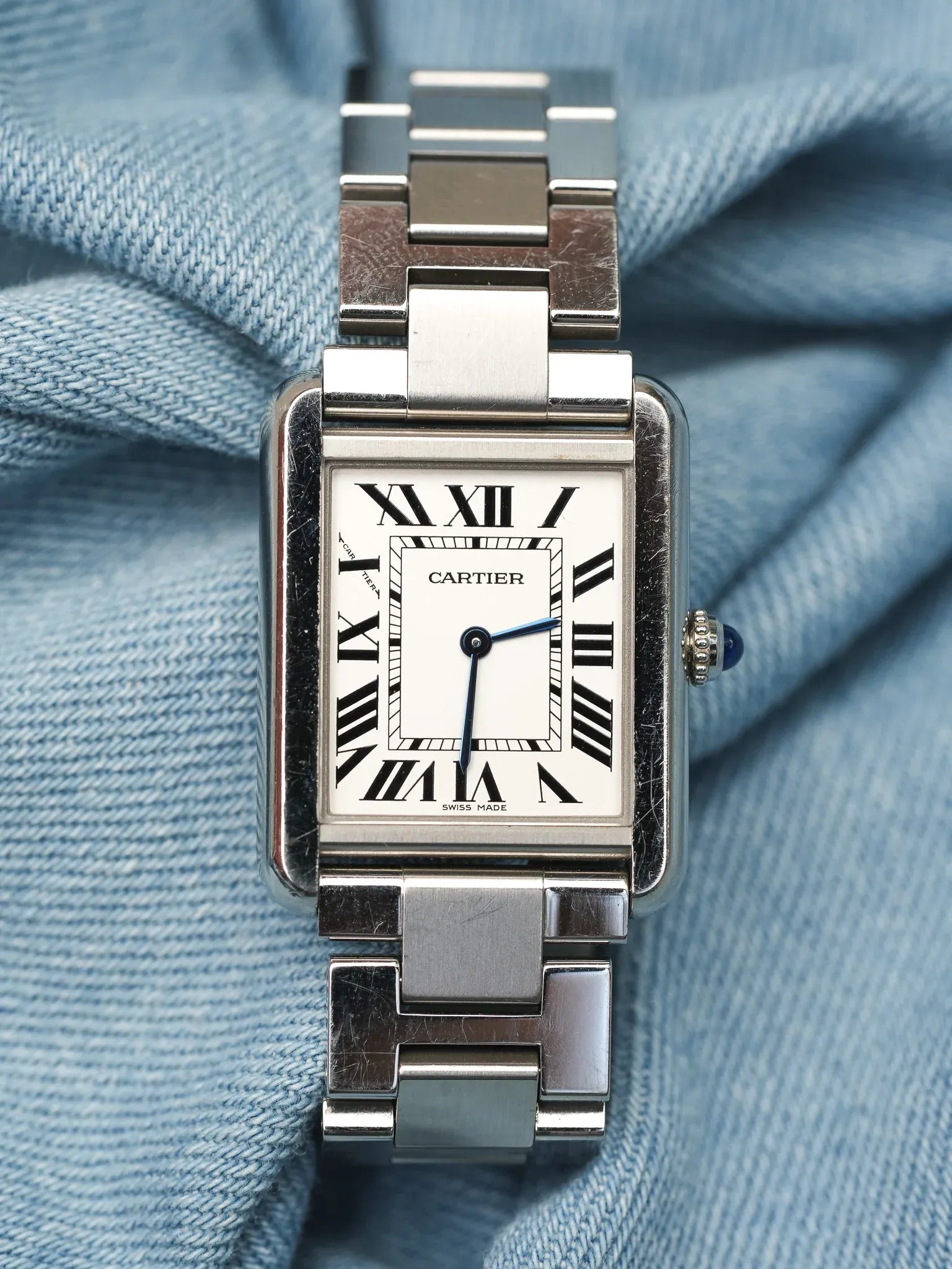Cartier - Tank Solo 3170 bracelet acier unisexe - 2010s - Atelier Victor - Vintage  Shop