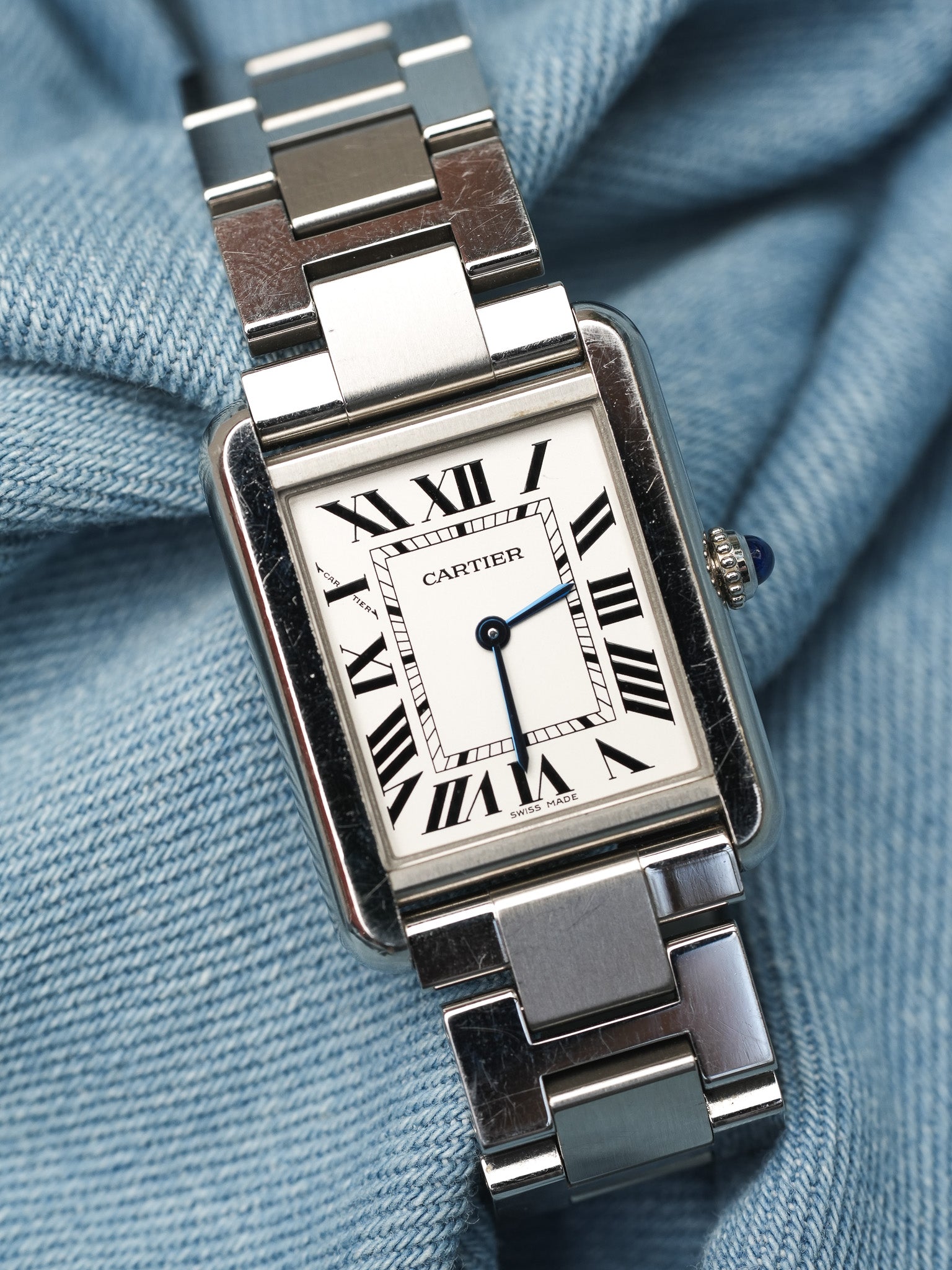 Cartier - Tank Solo 3170 bracelet acier unisexe - 2010s - Atelier Victor - Vintage  Shop