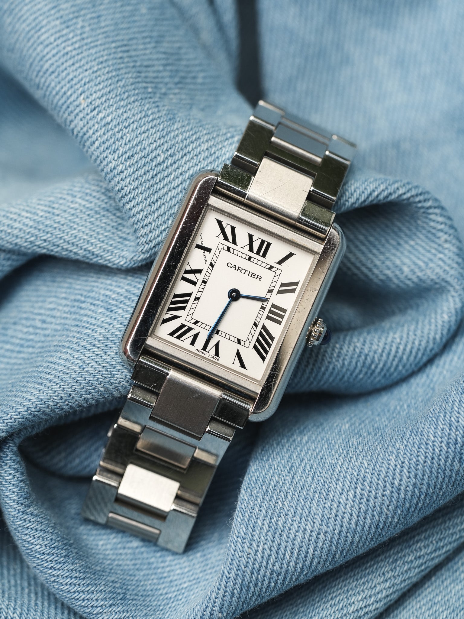 Cartier - Tank Solo 3170 bracelet acier unisexe - 2010s - Atelier Victor - Vintage  Shop