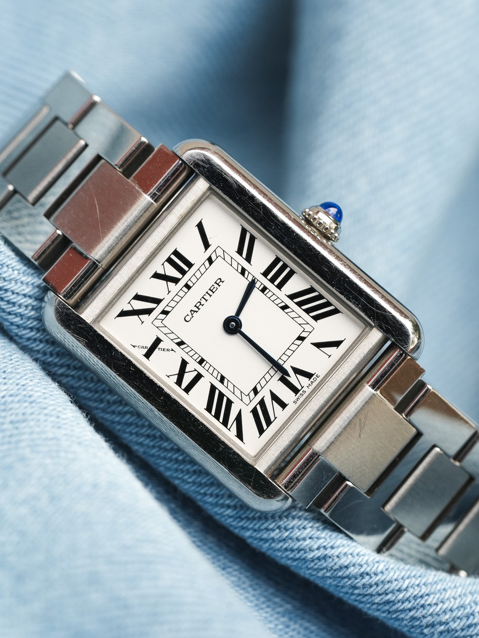 Cartier - Tank Solo 3170 bracelet acier unisexe - 2010s - Atelier Victor - Vintage  Shop