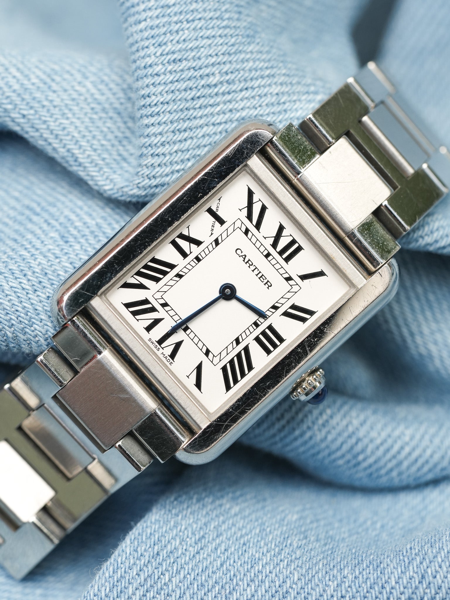 Cartier - Tank Solo 3170 bracelet acier unisexe - 2010s - Atelier Victor - Vintage  Shop