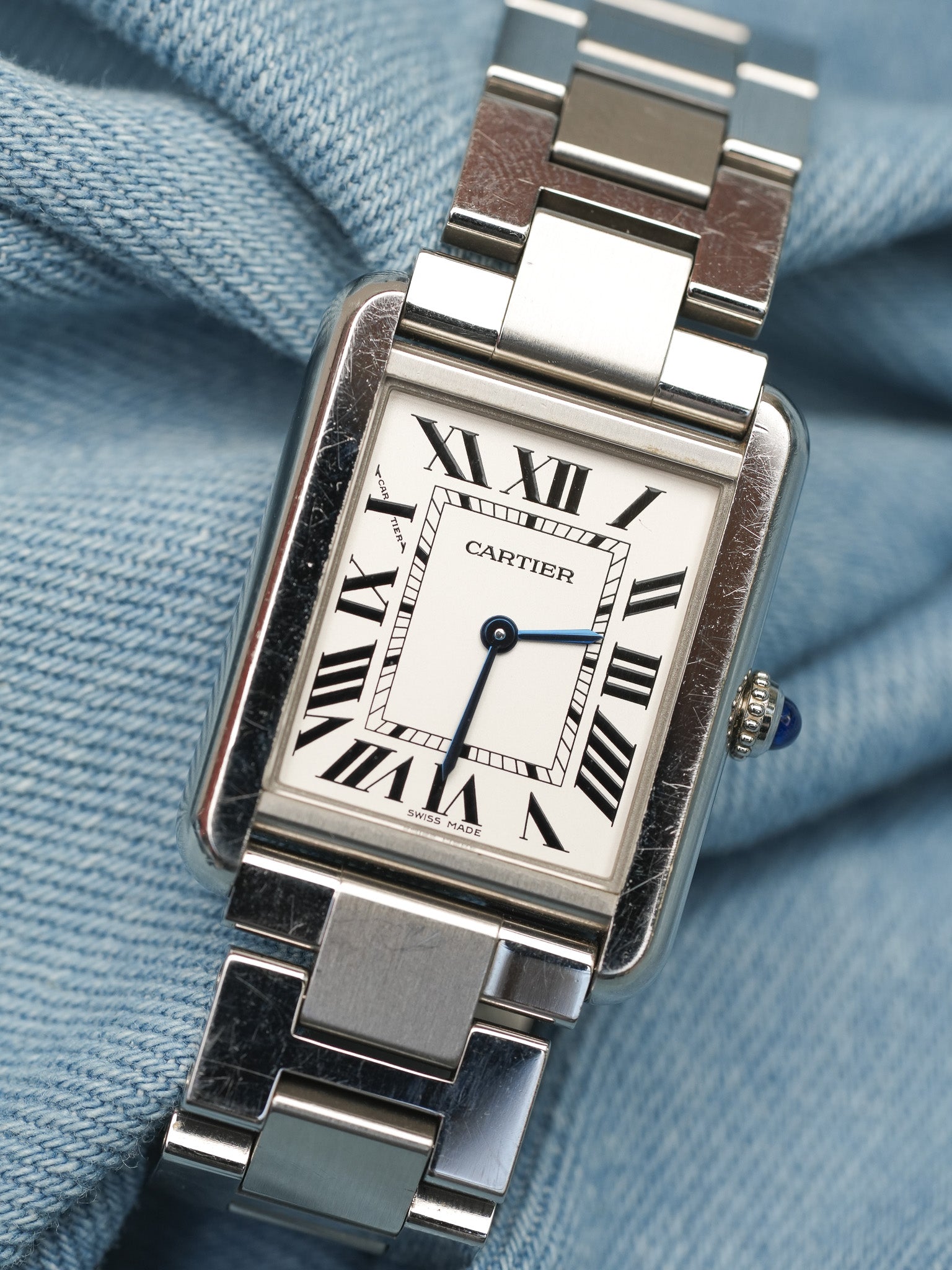 Cartier - Tank Solo 3170 bracelet acier unisexe - 2010s - Atelier Victor - Vintage  Shop