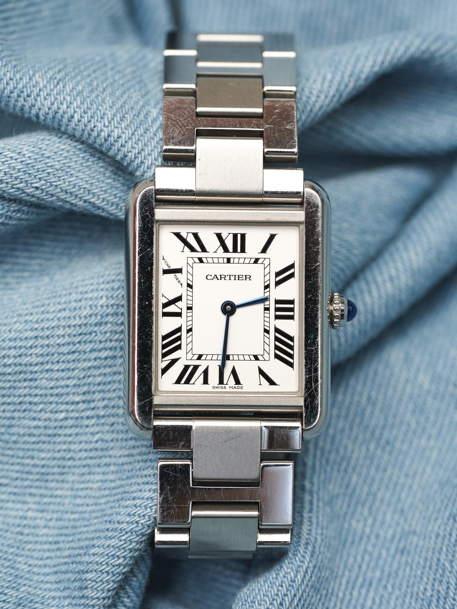 Cartier - Tank Solo 3170 bracelet acier unisexe - 2010s - Atelier Victor - Vintage  Shop