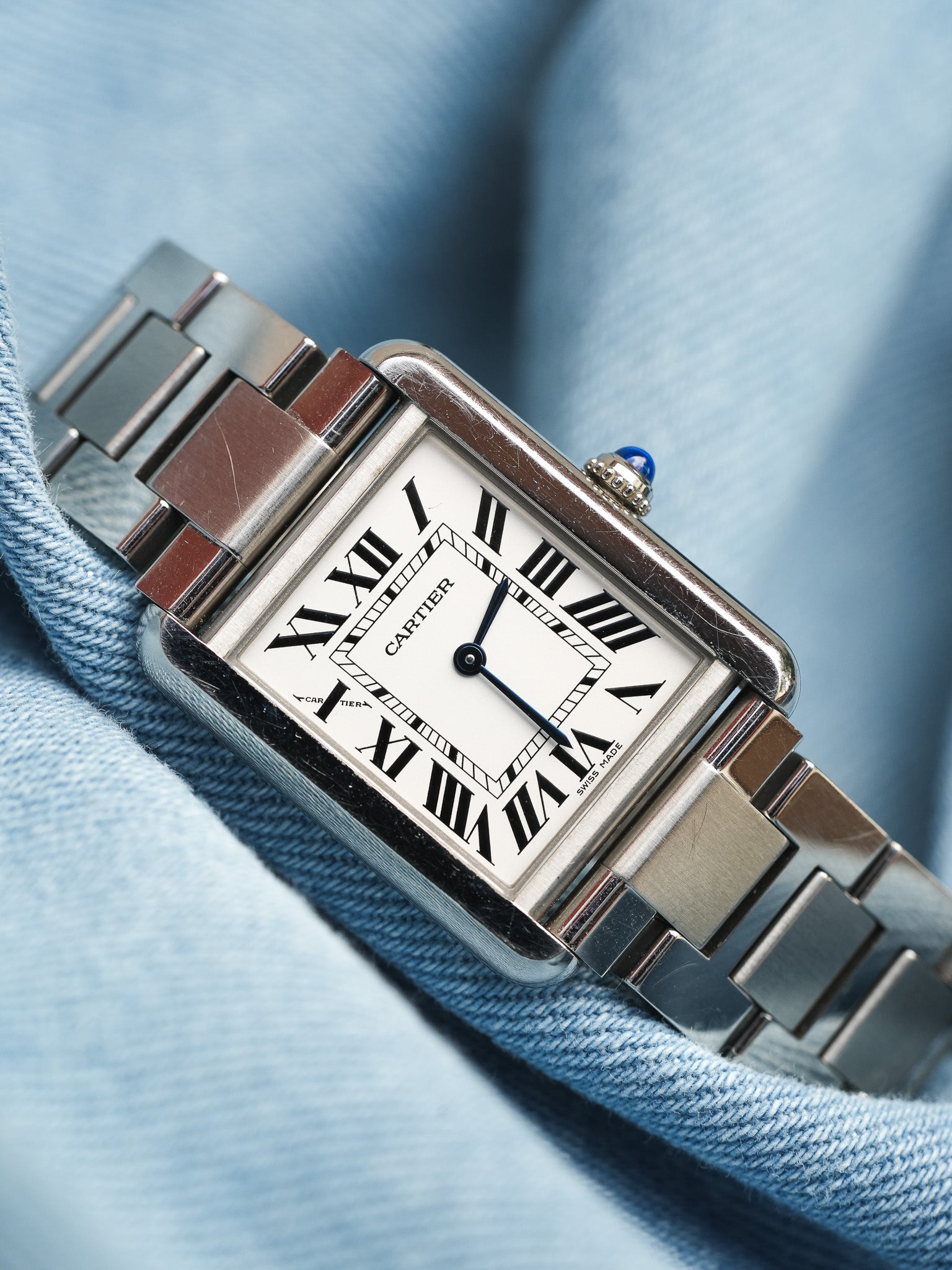 Cartier - Tank Solo 3170 bracelet acier unisexe - 2010s - Atelier Victor - Vintage  Shop