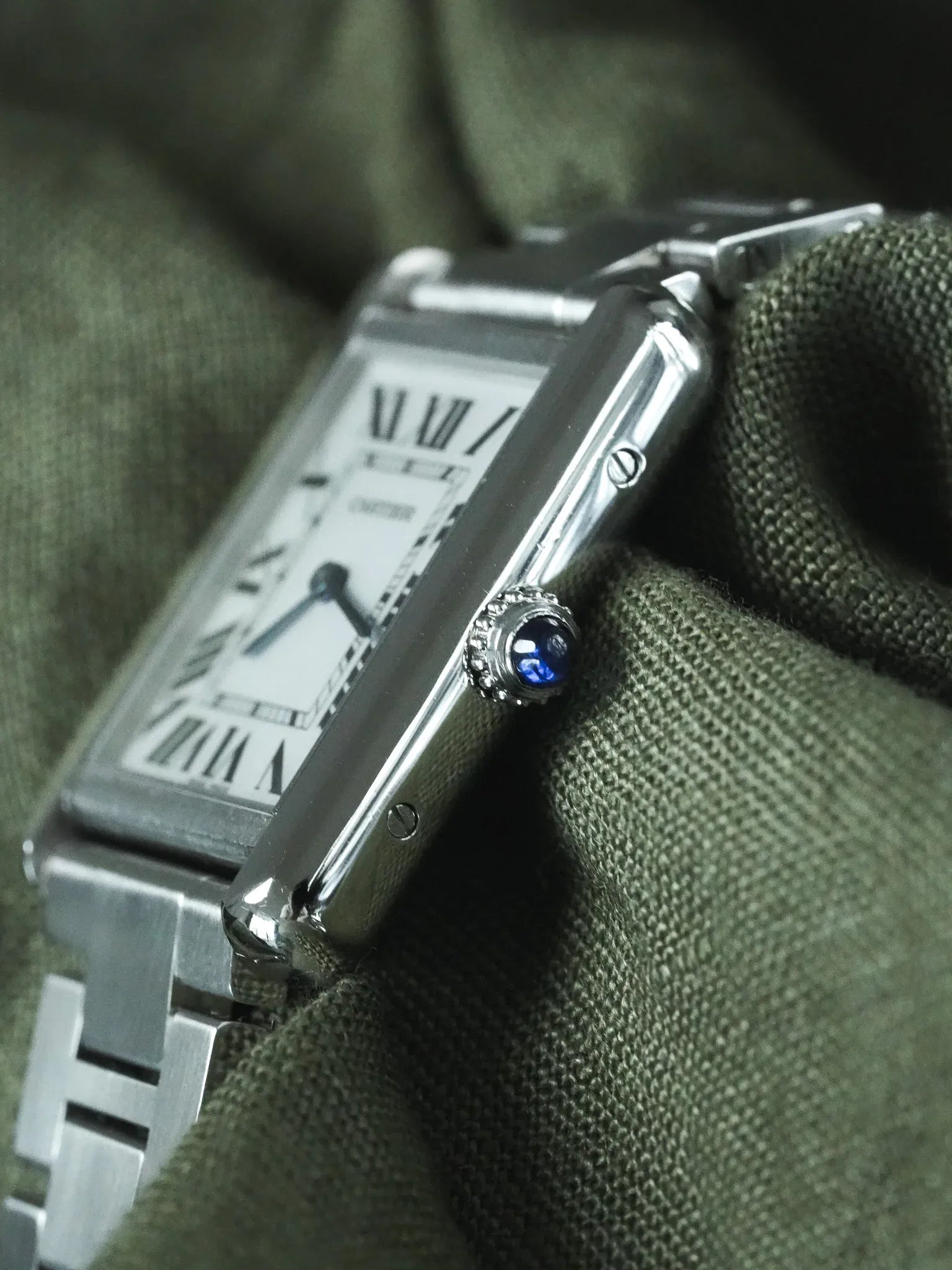 Cartier - Tank Solo Medium ref: 3170 Steel Bracelet Silver Dial - 2000s 