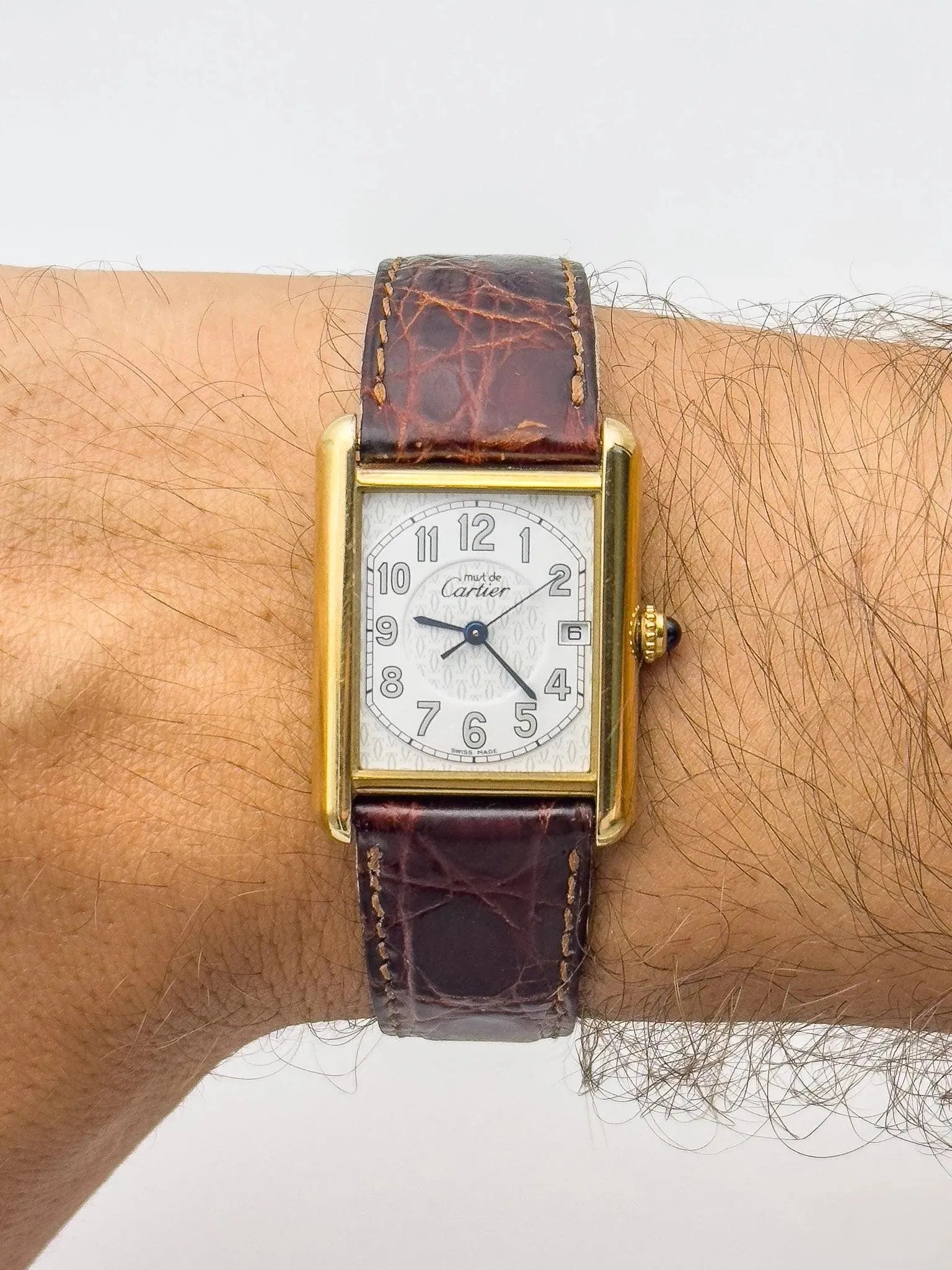 Cartier - Tank XL Must Vermeil Boucle Déployante - 1990s - Atelier Victor Paris - Vintage Watch Shop Dubai