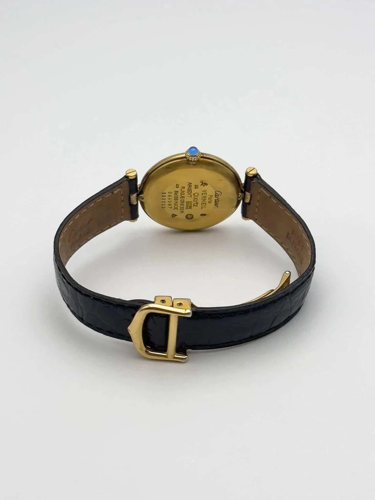 Cartier - Vendome Must Vermeil Boucle Déployante Gris - boite - 1990s - Atelier Victor Paris - Vintage Watch Shop Dubai
