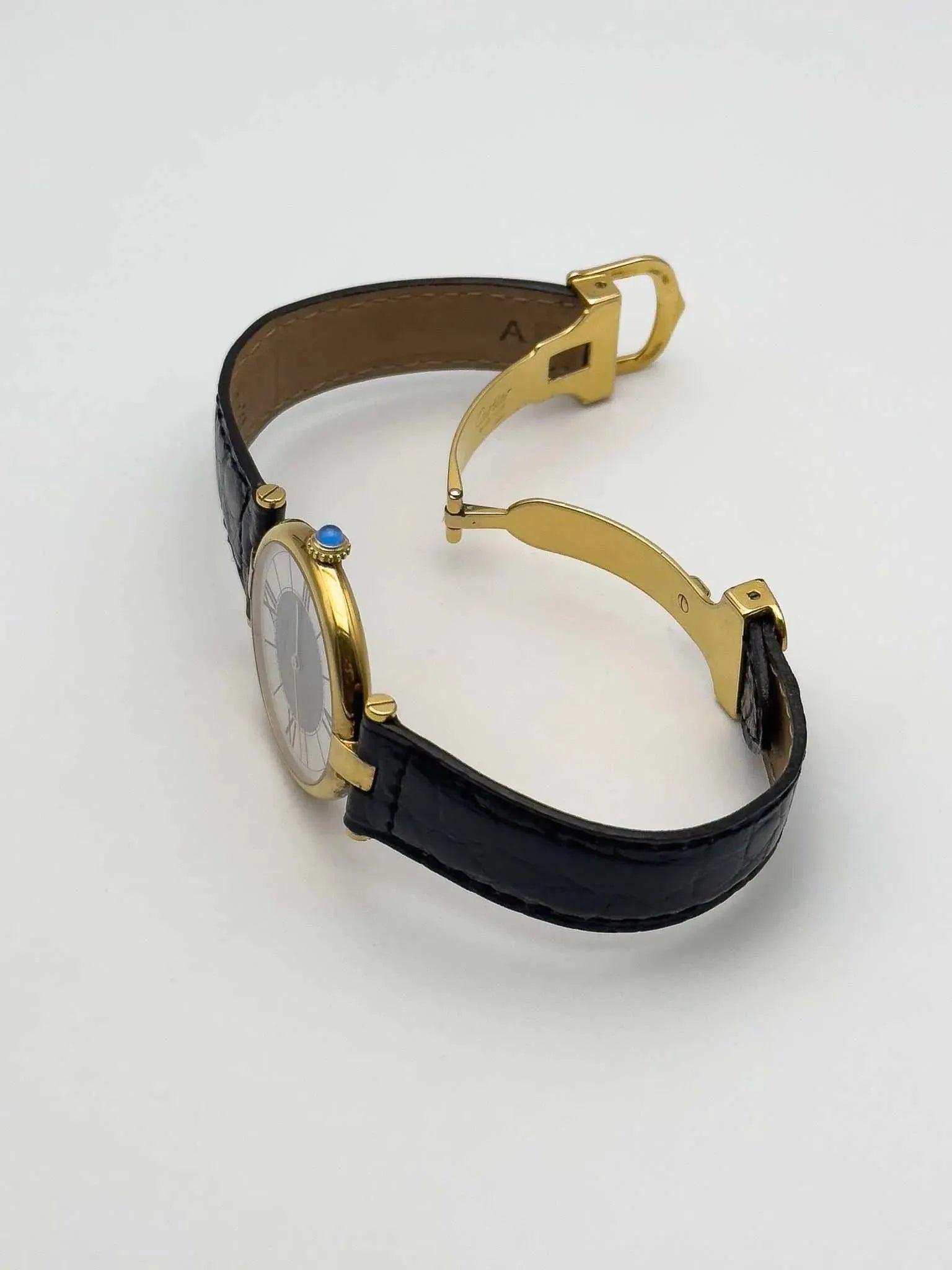 Cartier - Vendome Must Vermeil Boucle Déployante Gris - boite - 1990s - Atelier Victor Paris - Vintage Watch Shop Dubai