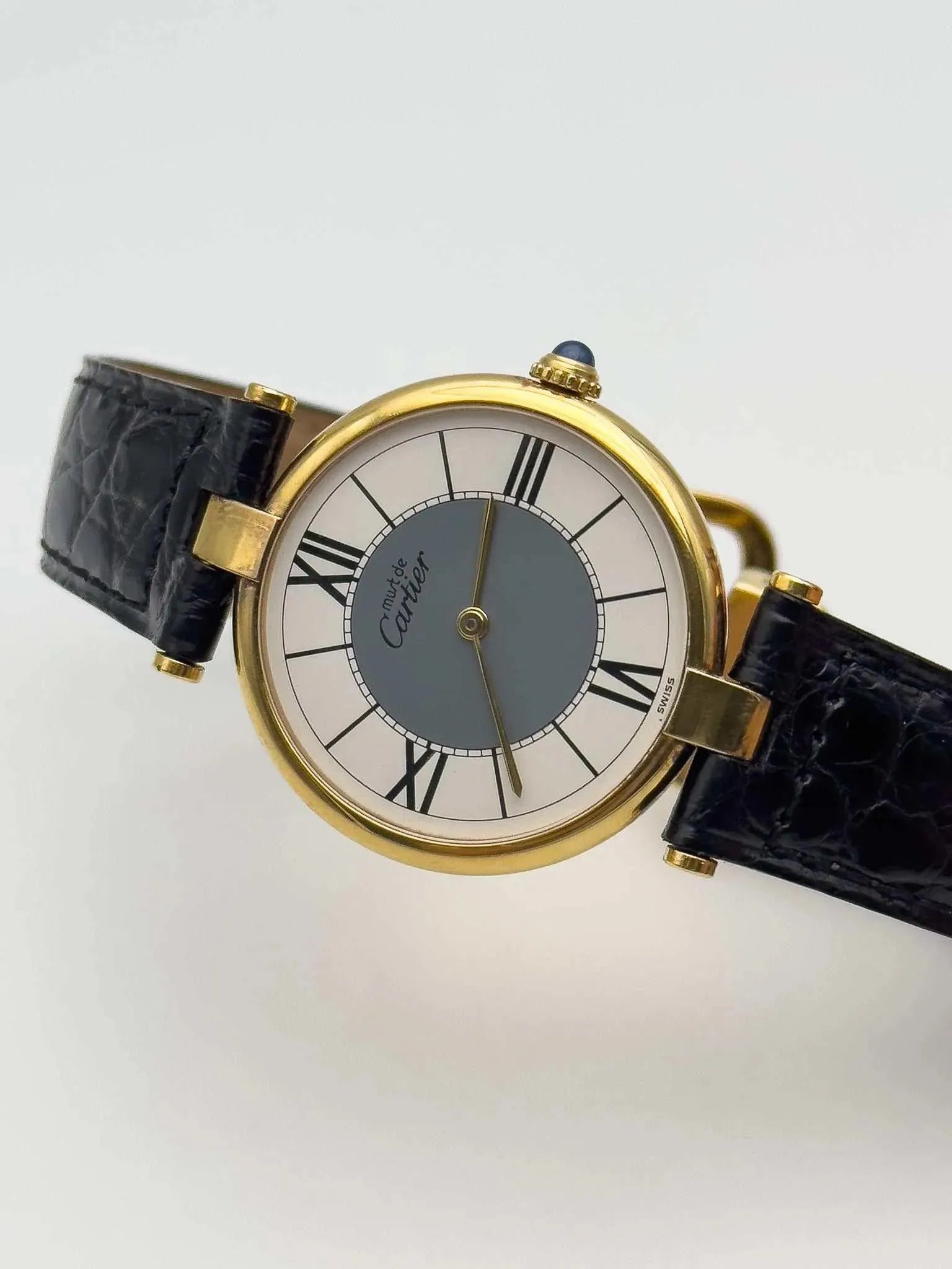 Cartier - Vendome Must Vermeil Boucle Déployante Gris - boite - 1990s - Atelier Victor Paris - Vintage Watch Shop Dubai