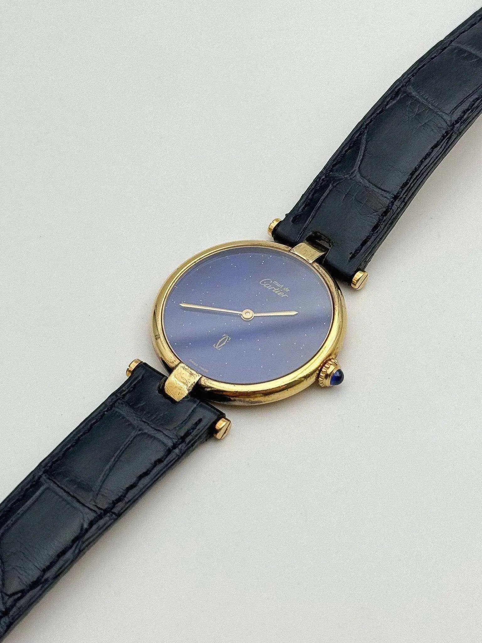 Cartier - Vendome Must Vermeil Lapis lazuli - 1990s - Atelier Victor Paris - Vintage Watch Shop Dubai