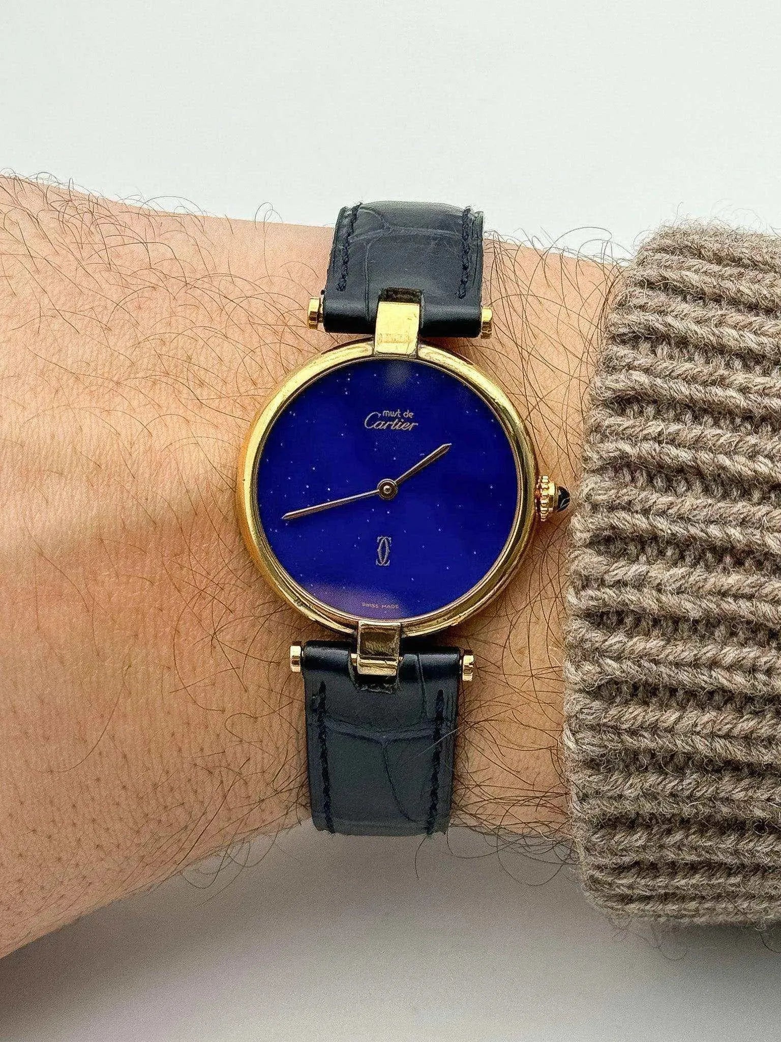 Cartier - Vendome Must Vermeil Lapis lazuli - 1990s - Atelier Victor Paris - Vintage Watch Shop Dubai