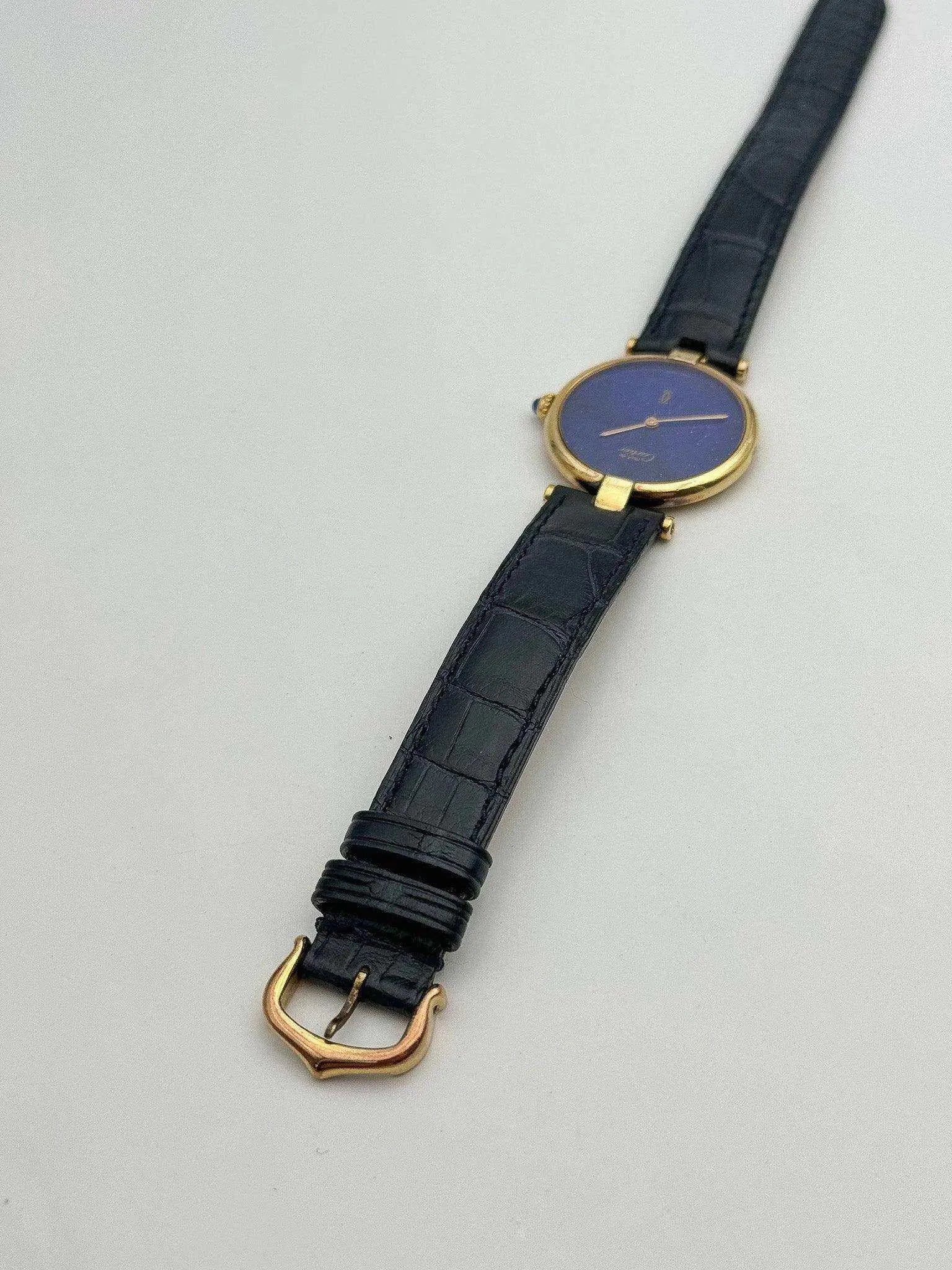 Cartier - Vendome Must Vermeil Lapis lazuli - 1990s - Atelier Victor Paris - Vintage Watch Shop Dubai