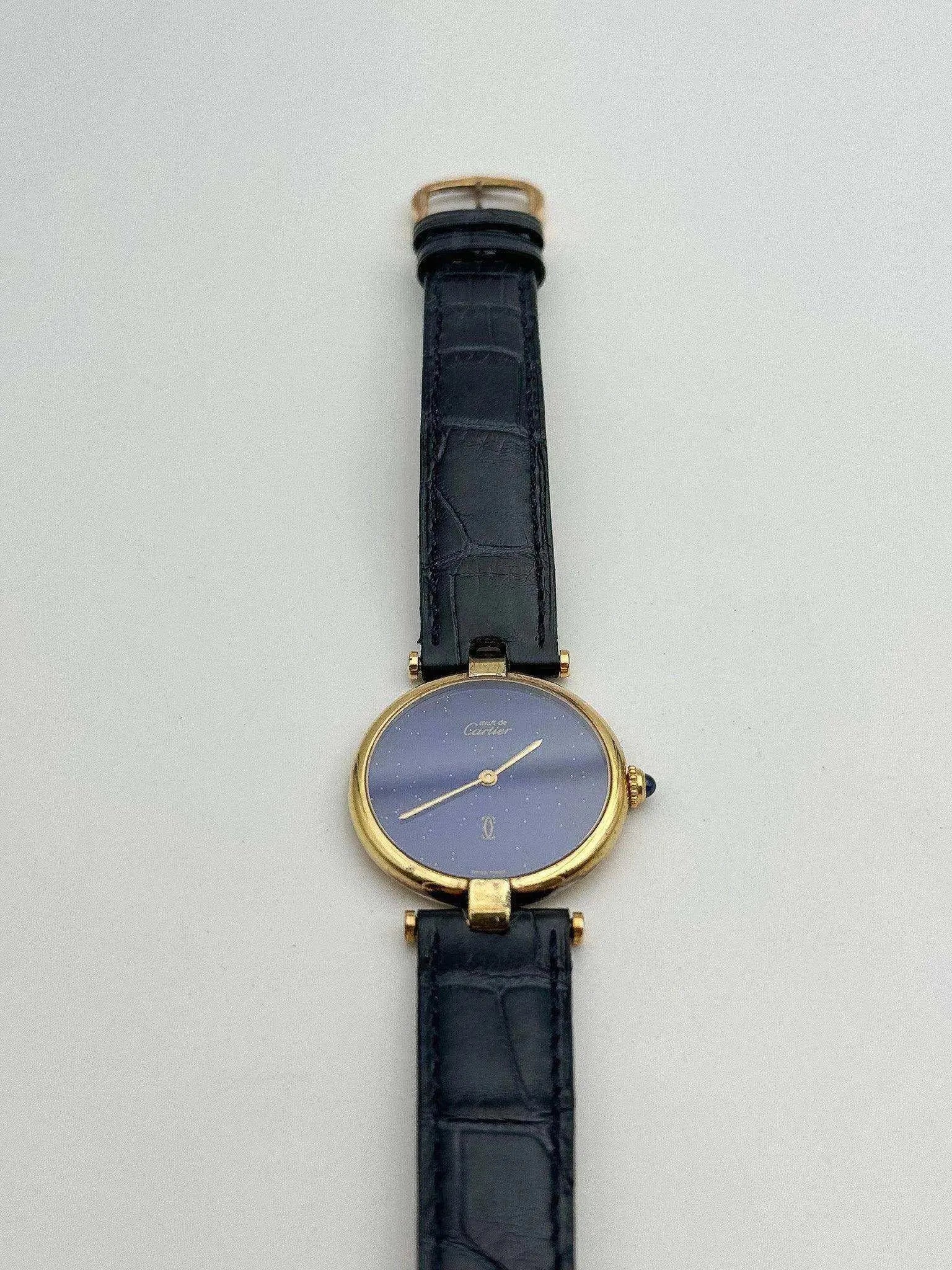 Cartier - Vendome Must Vermeil Lapis lazuli - 1990s - Atelier Victor Paris - Vintage Watch Shop Dubai