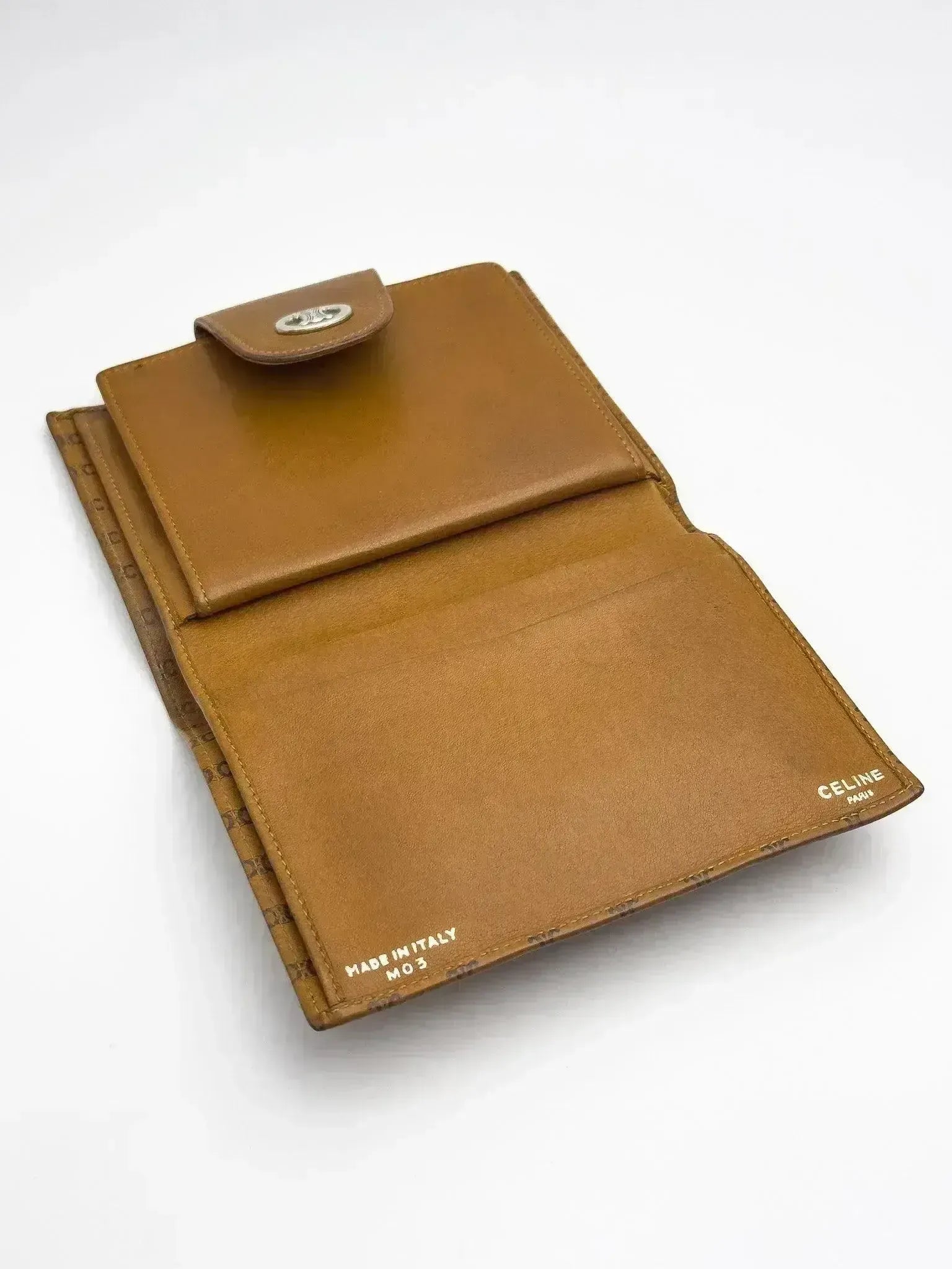 Celine - Leather wallet triomphe cognac