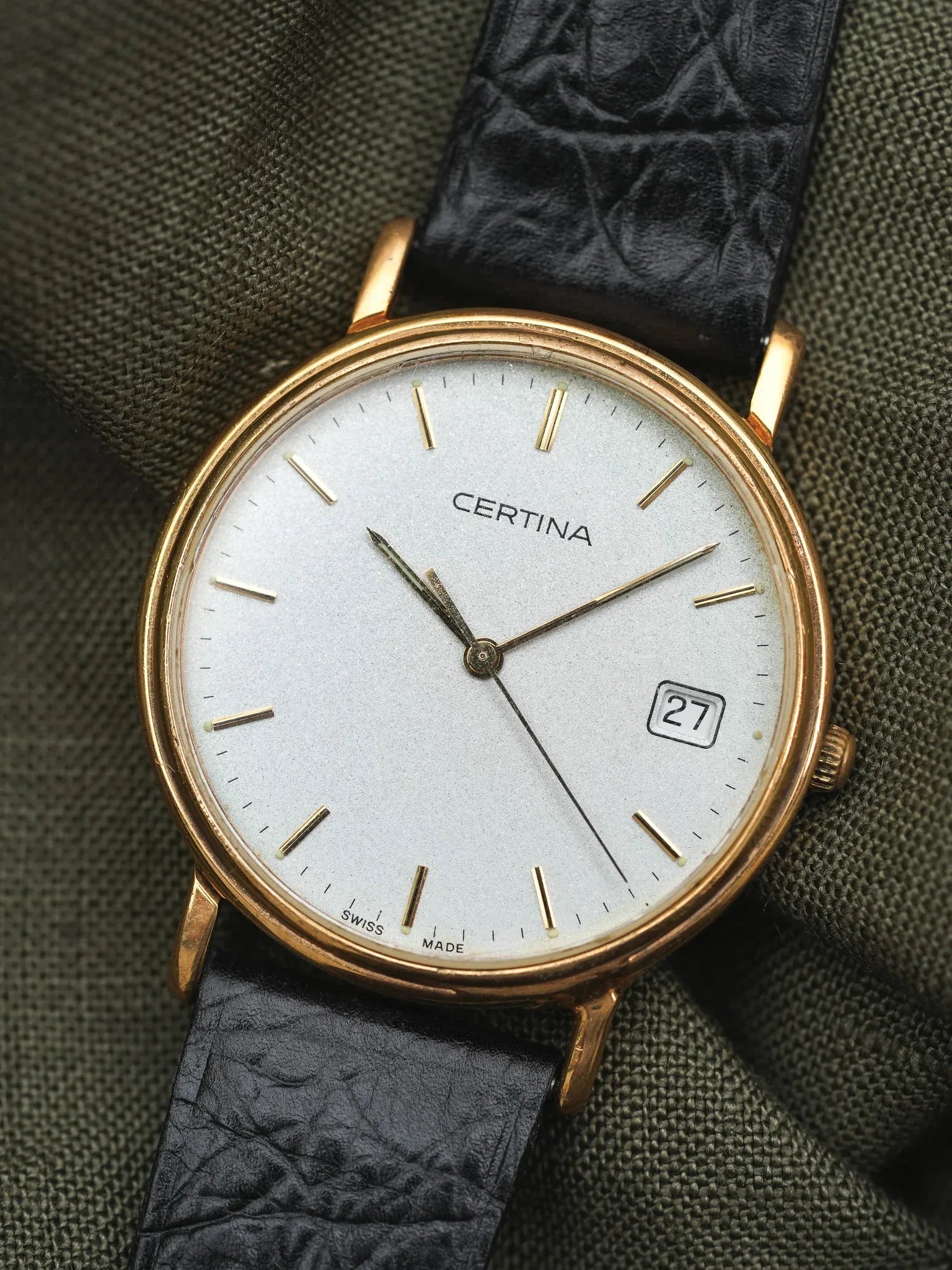 Certina - Dust plaqué or Date - 1990s - Atelier Victor