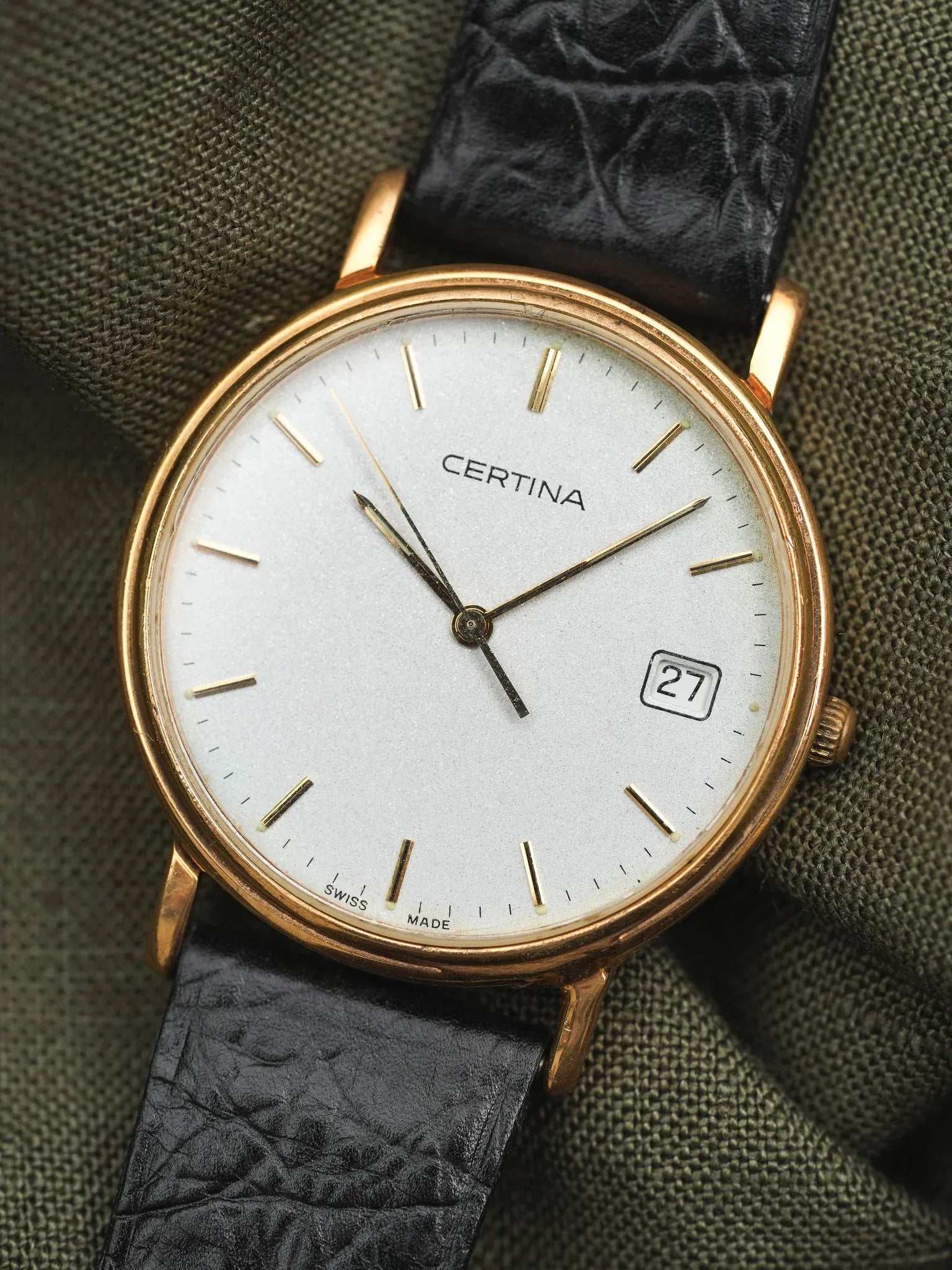 Certina - Dust plaqué or Date - 1990s - Atelier Victor