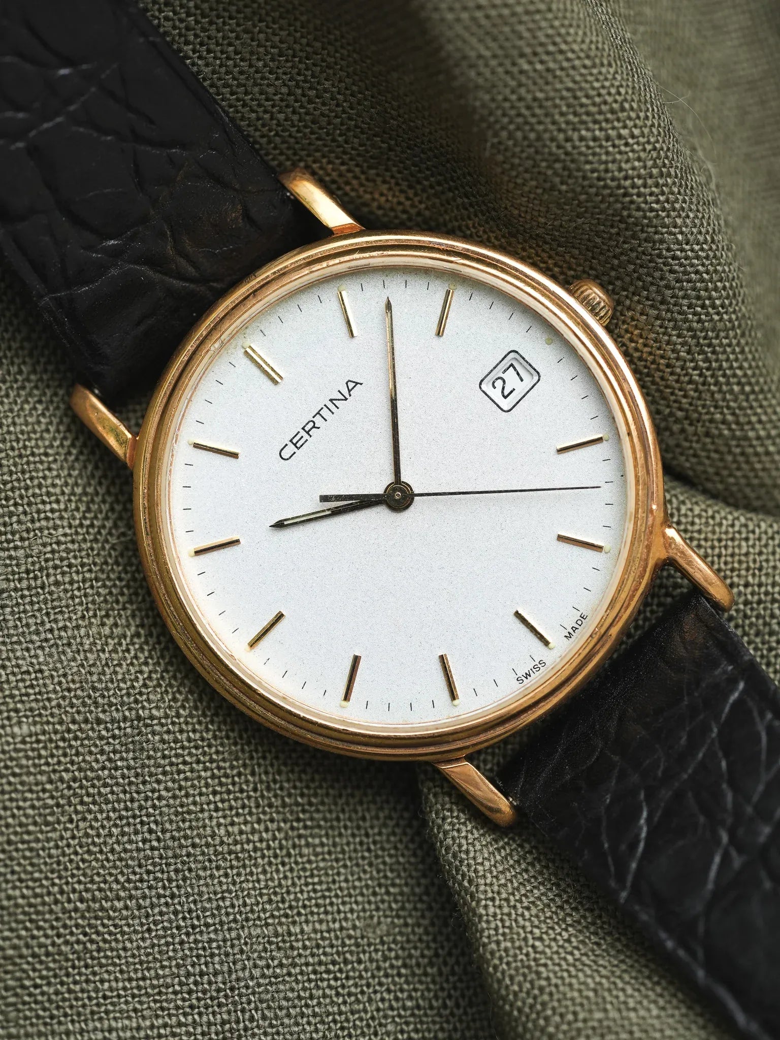 Certina - Dust plaqué or Date - 1990s - Atelier Victor