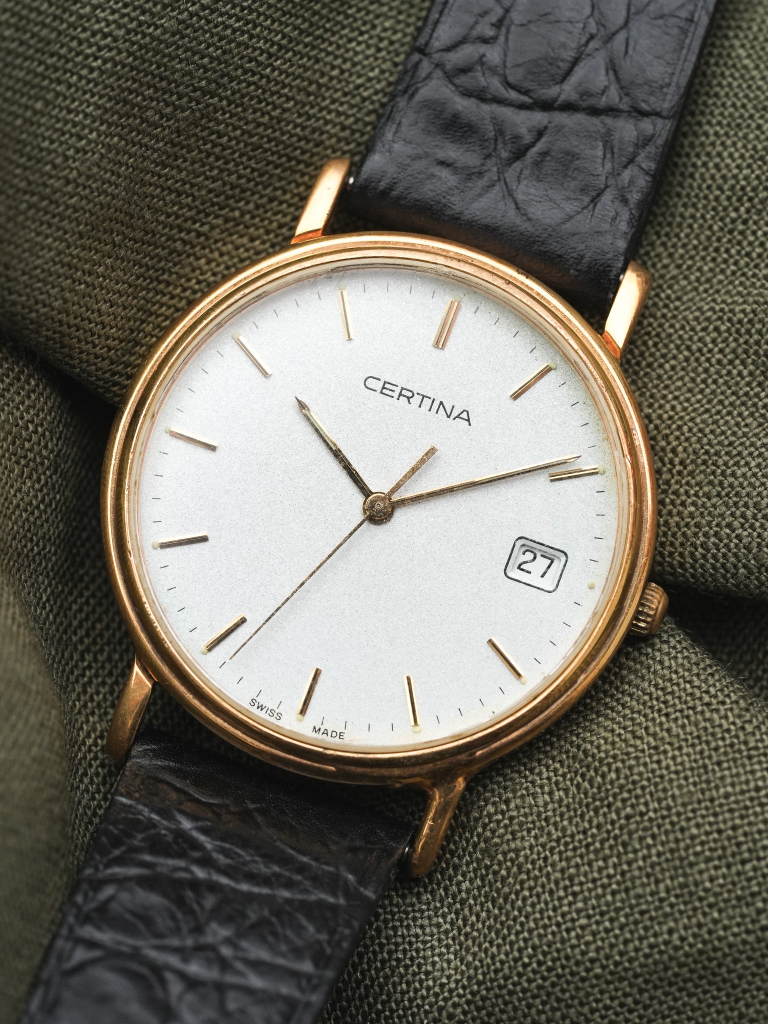 Certina - Dust plaqué or Date - 1990s - Atelier Victor - Vintage  Shop