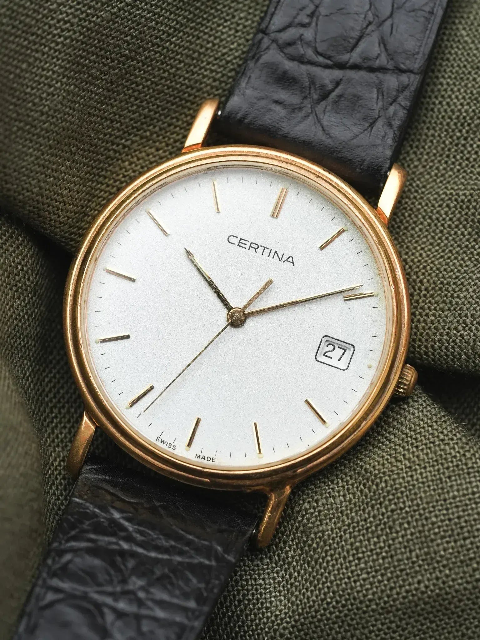 Certina - Dust plaqué or Date - 1990s - Atelier Victor