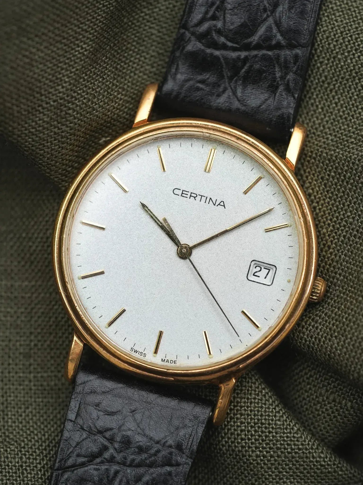 Certina - Dust plaqué or Date - 1990s - Atelier Victor