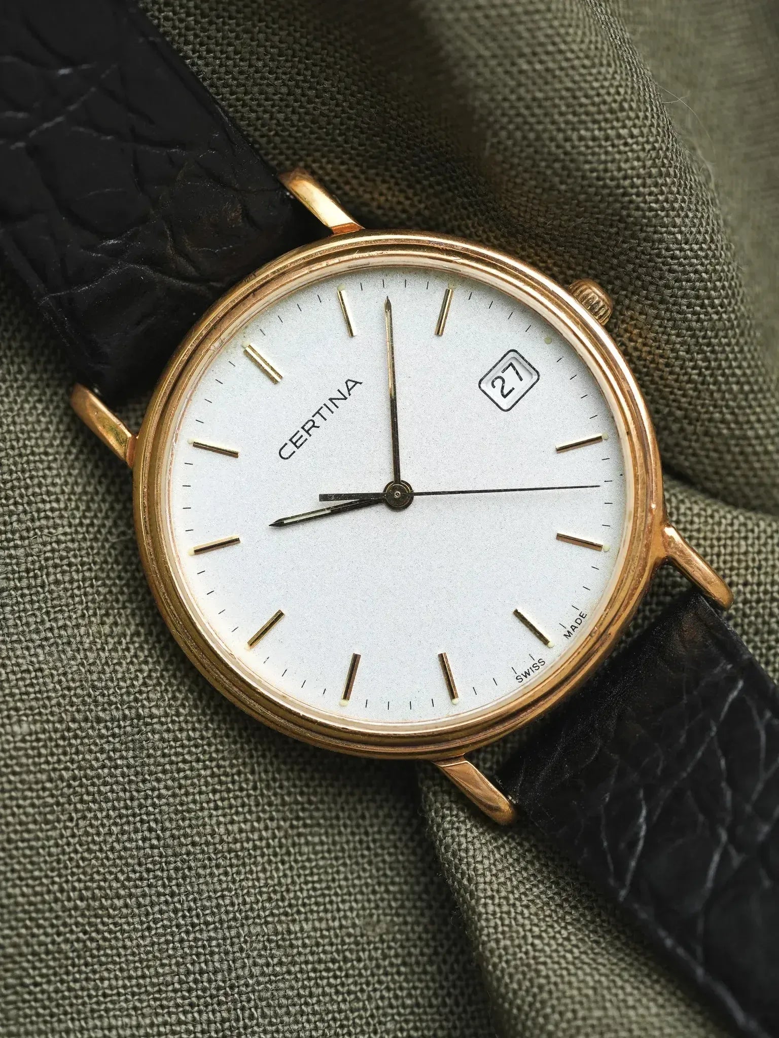 Certina - Dust plaqué or Date - 1990s - Atelier Victor