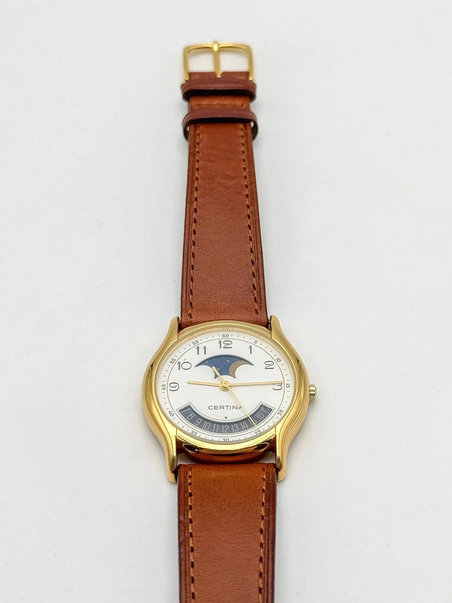 Certina - Phase de Lune Date Plaqué or - 1990s - Atelier Victor Paris - Vintage Watch Shop Dubai