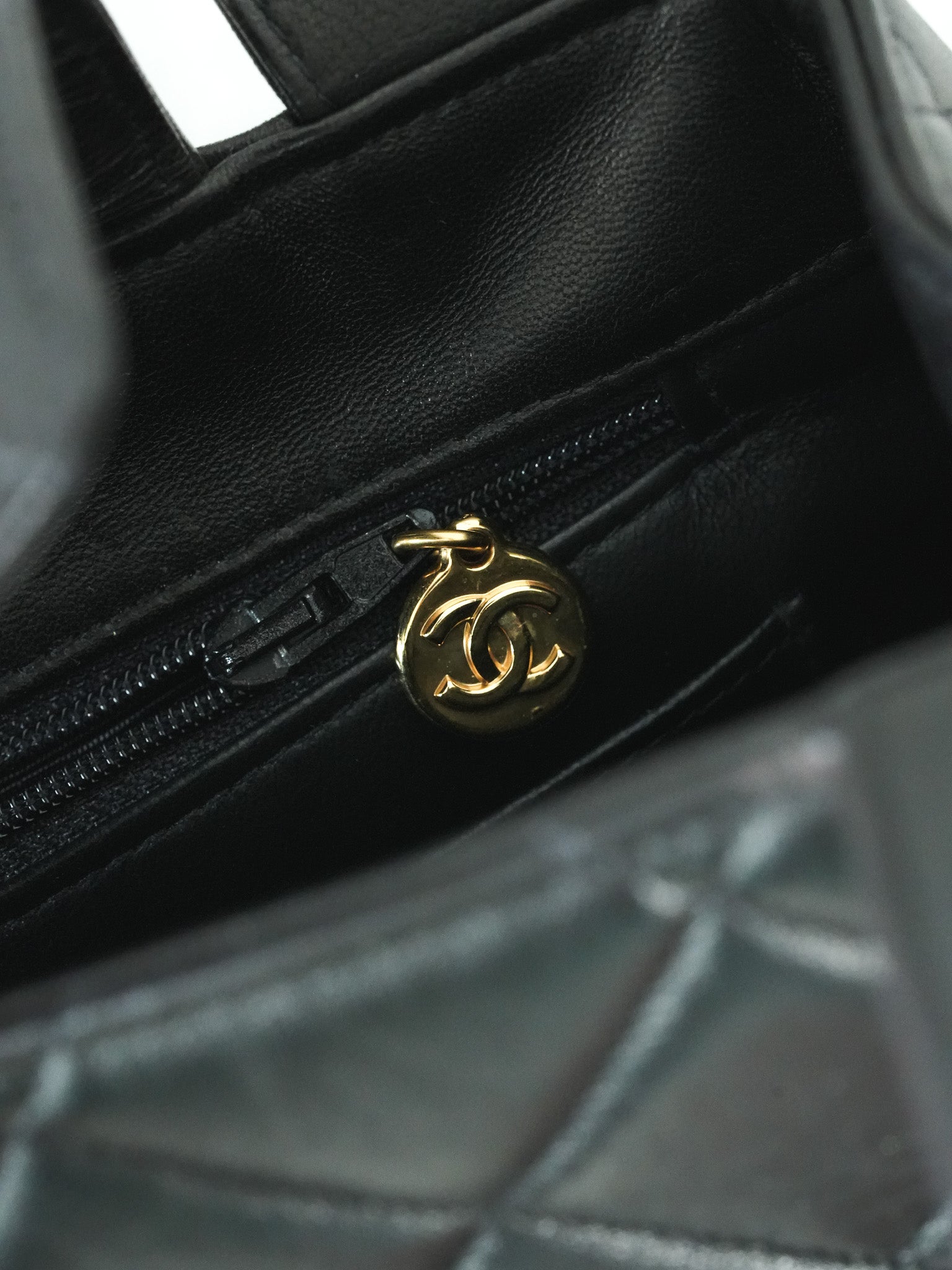 Vintage Chanel Top Handle Black Matelassé Bag (1996) | Atelier Victor