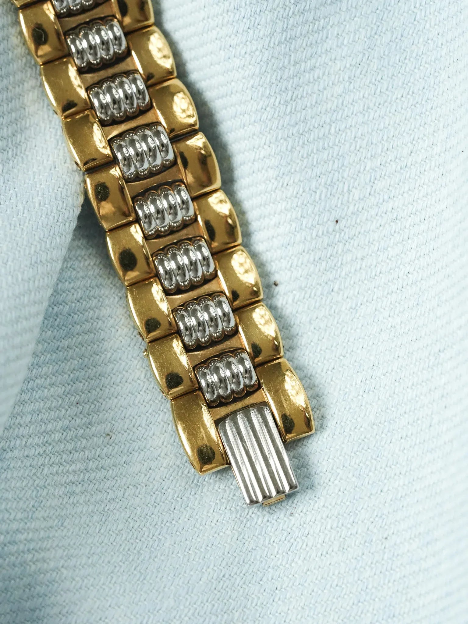 Christian Dior - 48.133 Octogonale Or Acier Cadran Gris- 1990s - Atelier Victor