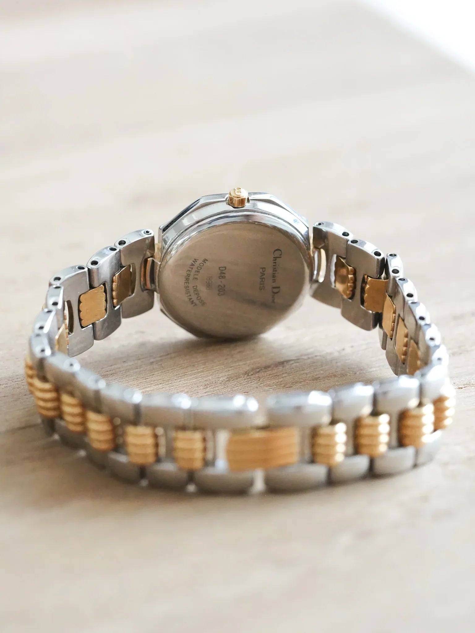 Christian Dior - Octogonale Acier Or Cadran Gris - 1990s - Atelier Victor